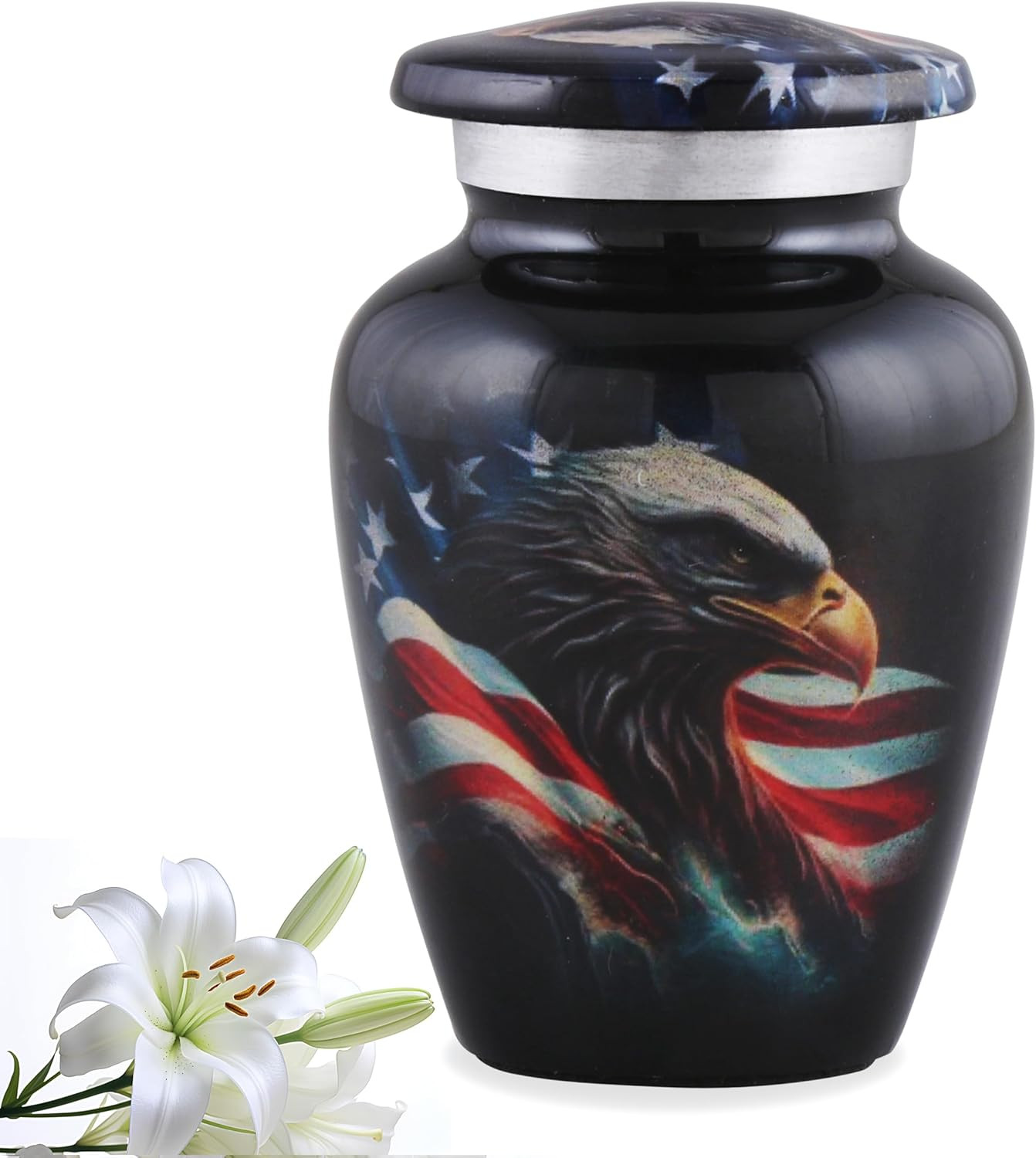 American Honor Keepsake Urn – American Flag & Eagle Mini Cremation Urns for Ashe