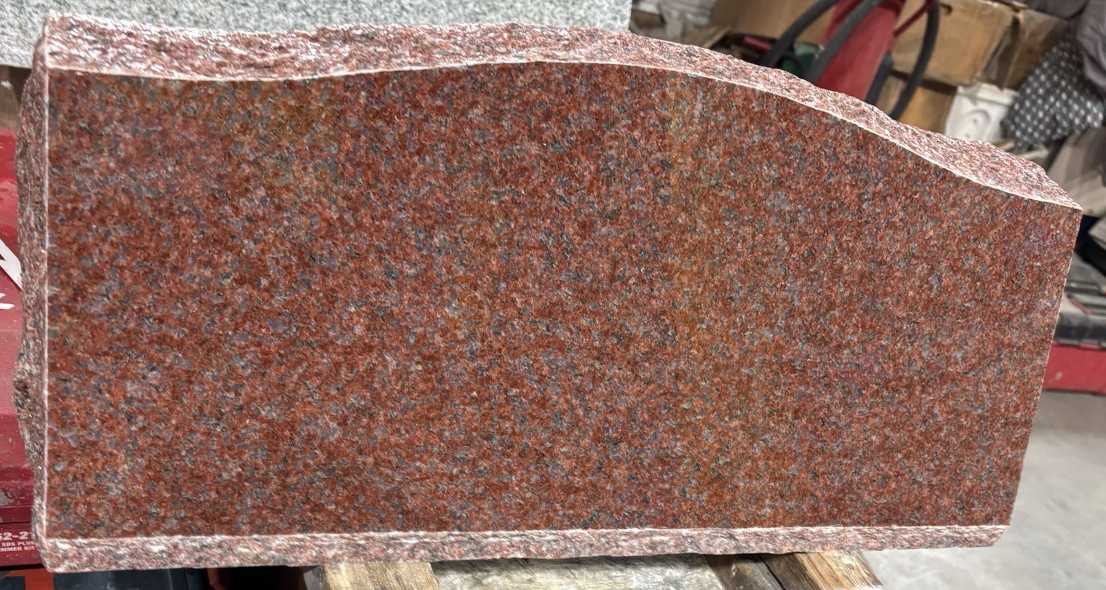 Solid Red Granite Slant Headstone – Personalized Memorial with Free Shipping