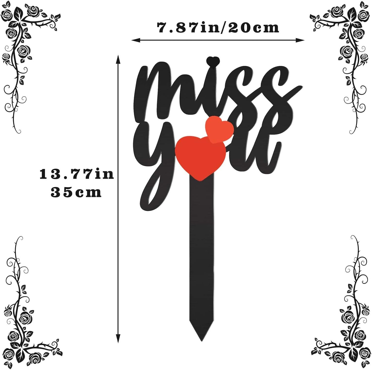 13.8 X 7.9 Inches Large Cemetery Decorations for Grave, Miss You Memorial Grave