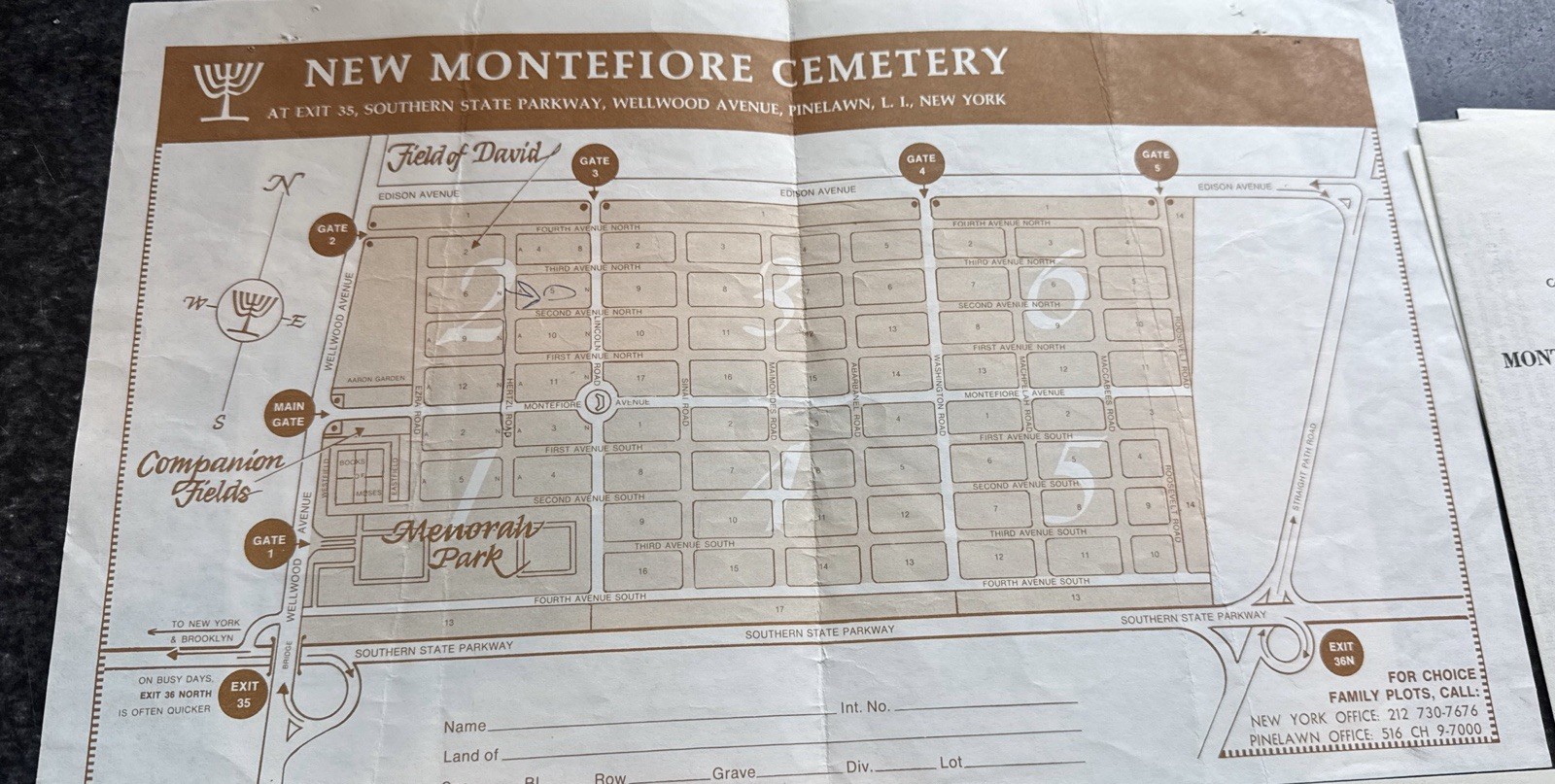 Two Burial Plots New Montefiore Cemetery New York Sec.2 BL 5 ROW 2 GR 25 & 26