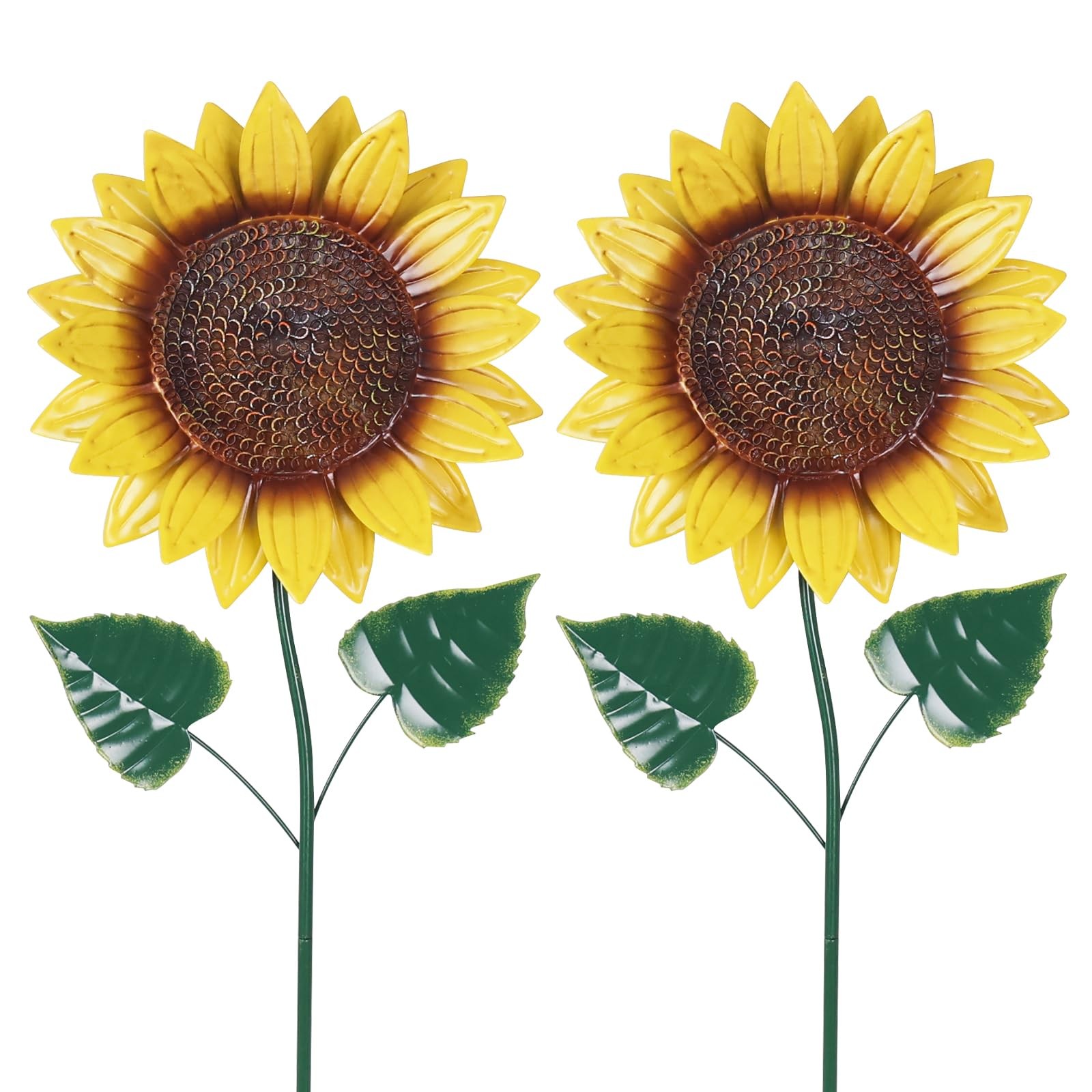 Garden Decor for Outside, 2 Pack Sunflower Decorative Garden Stakes for Sprin…
