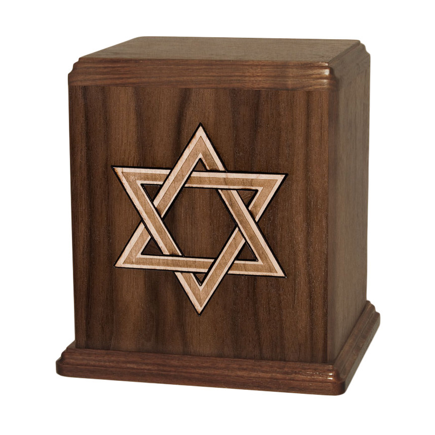 Wood Adult Cremation Urn (Wooden Urns) – Walnut Star of David