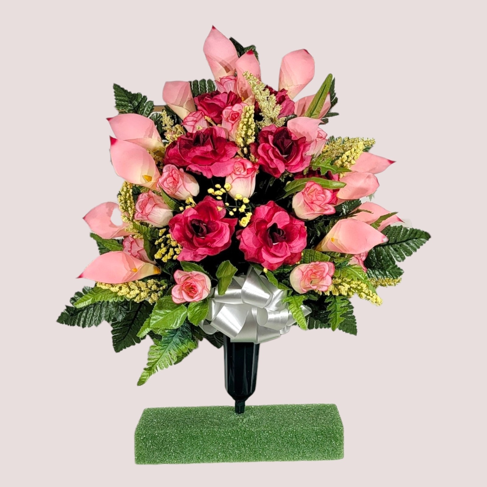 Jumbo Beauty Calla Lilies & Roses Cemetery Cone