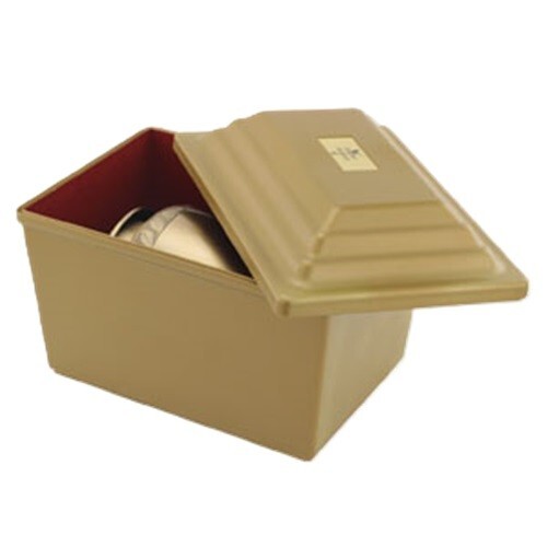 Large/Adult Gold Polymer Single Funeral Cremation Urn Burial Vault