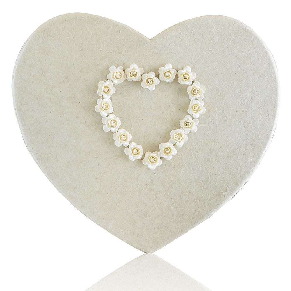 Large/Adult 240 Cubic Inches White Heart Paper Funeral Cremation Urn for Ashes