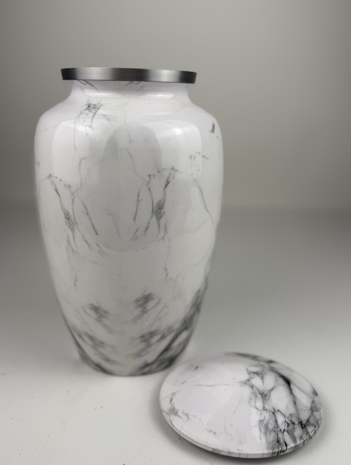 Urn for Ashes Adult Male and Female,Large White Marble Finish Urn for Man & Wome