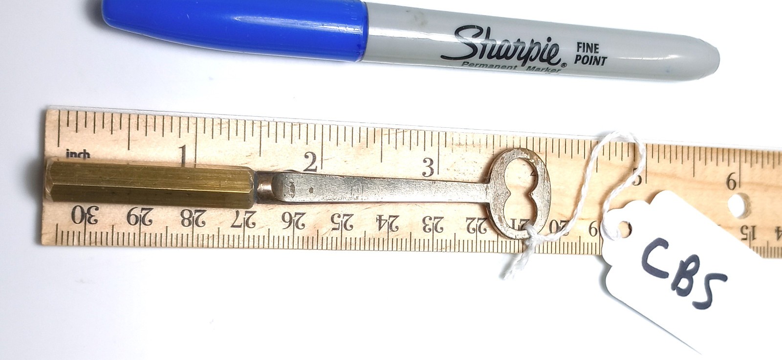 Chromed Brass Pocket Skeleton Casket Key / Coffin Key