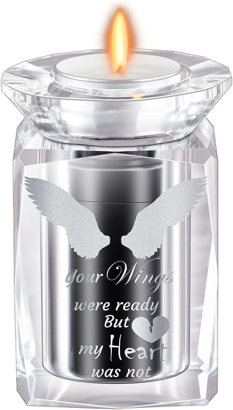 Small Urn Angel Wings Miniature Urns Crystal Ashes Mom Cremation Keepsake Holder