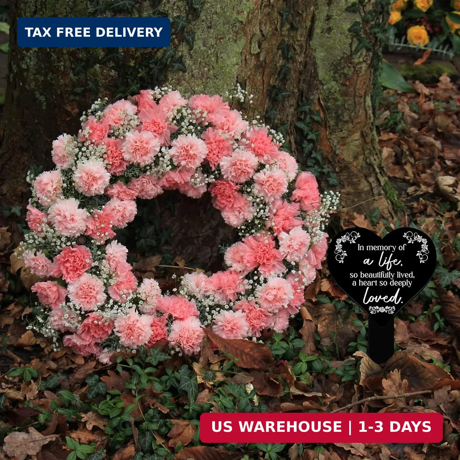 Sieral Memorial Grave Markers Heart Shaped Remembrance Plaque Stake Memorial Gar