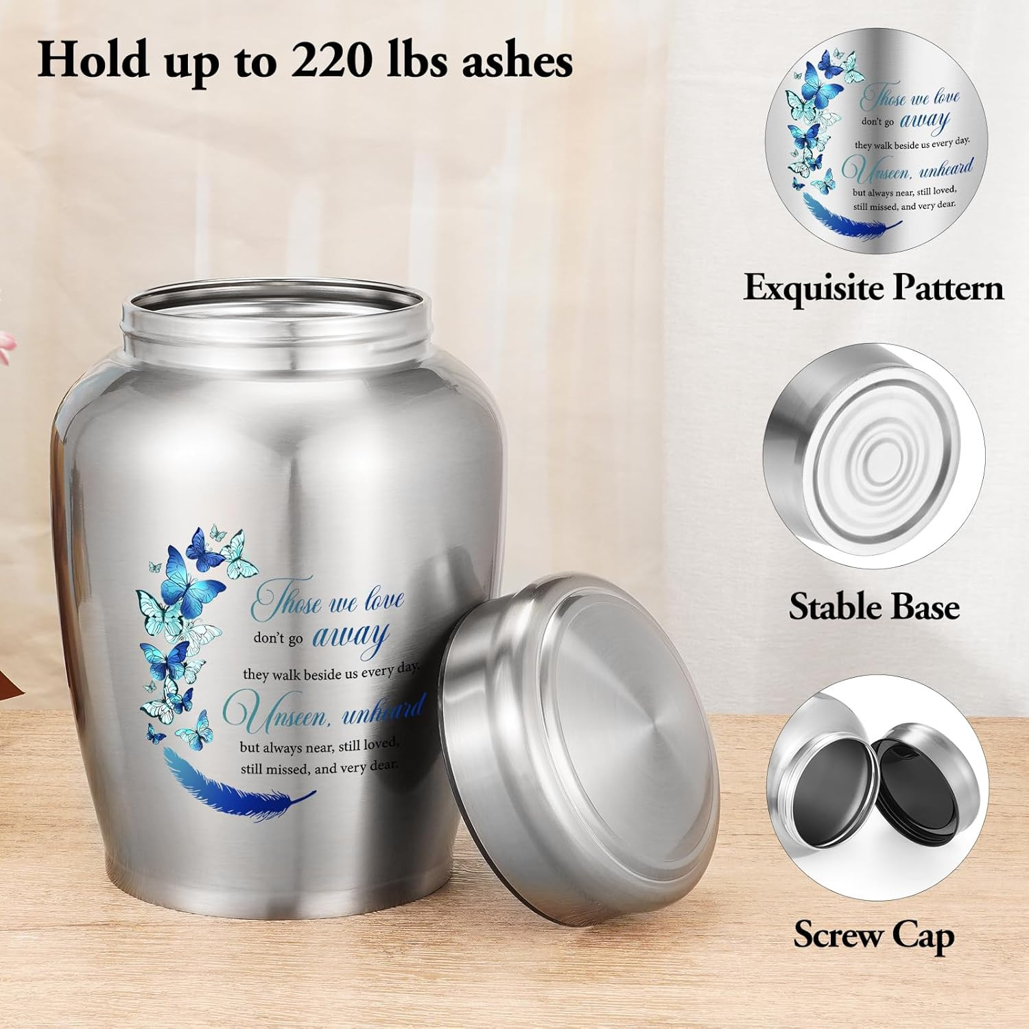 Cremation Urns for Human Ashes Adult Male and Female, Memorial Decorative Burial
