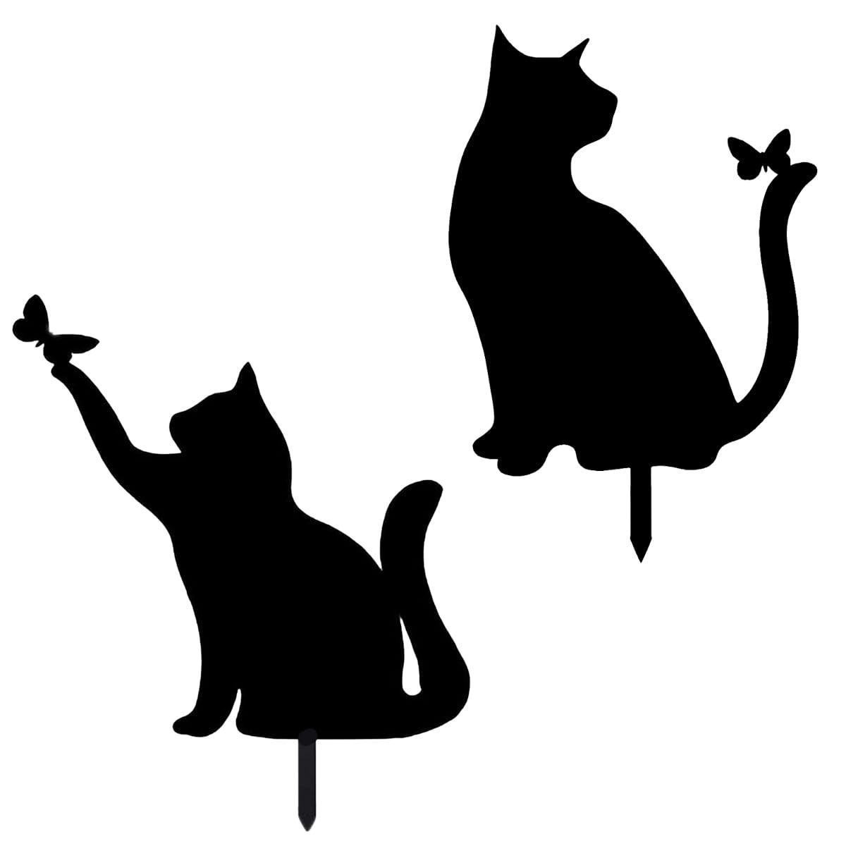 Metal Cat Stake Garden Decor, Yard Decoration Art for Lawn, Gifts for Cat Lov…