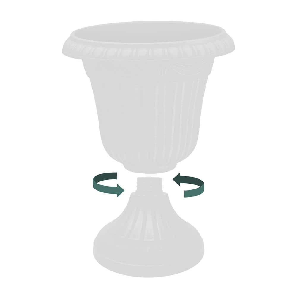10 In. X 12 Black Urn Planter Pot, Plastic Resin Yard Garden