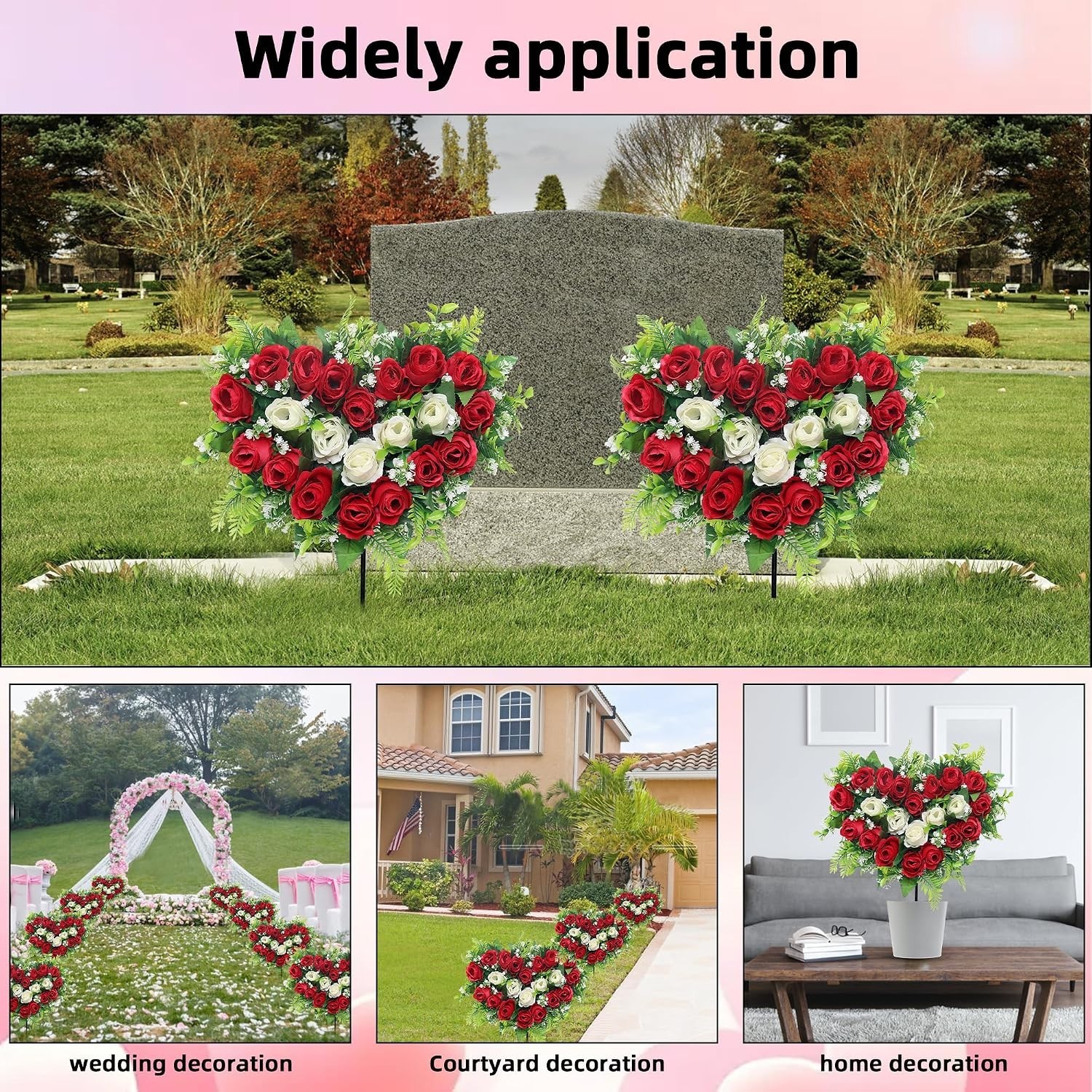 Heart Shaped Grave Memorial Roses