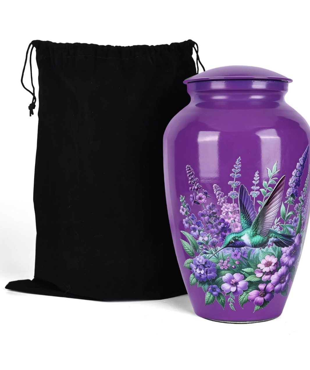 Purple Hummingbird Burial Urn