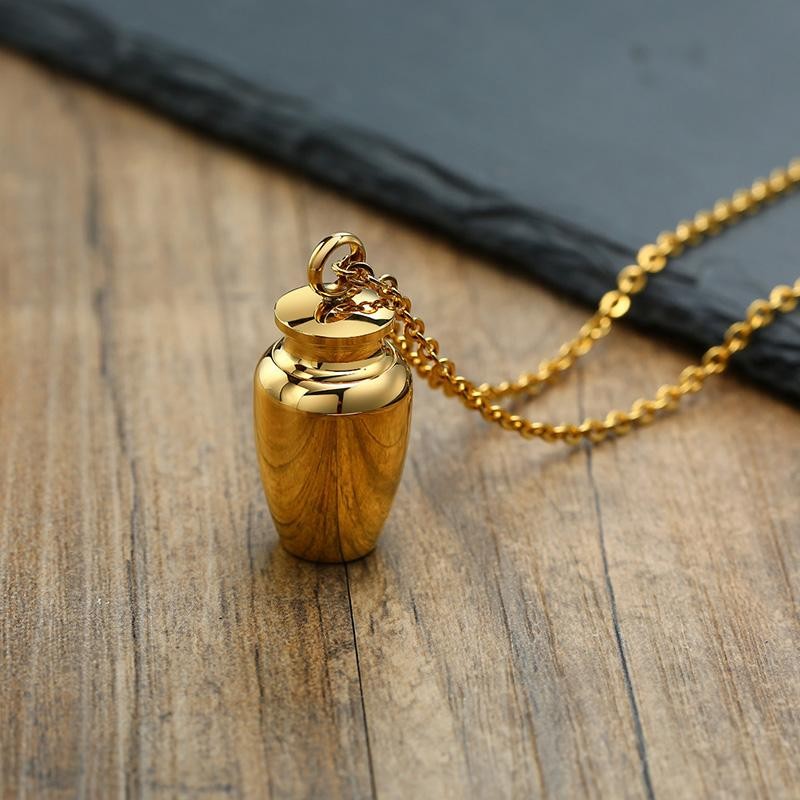 Cremation Urn Necklace Pendant for Ashes Memorial Keepsake Jewelry Men Women