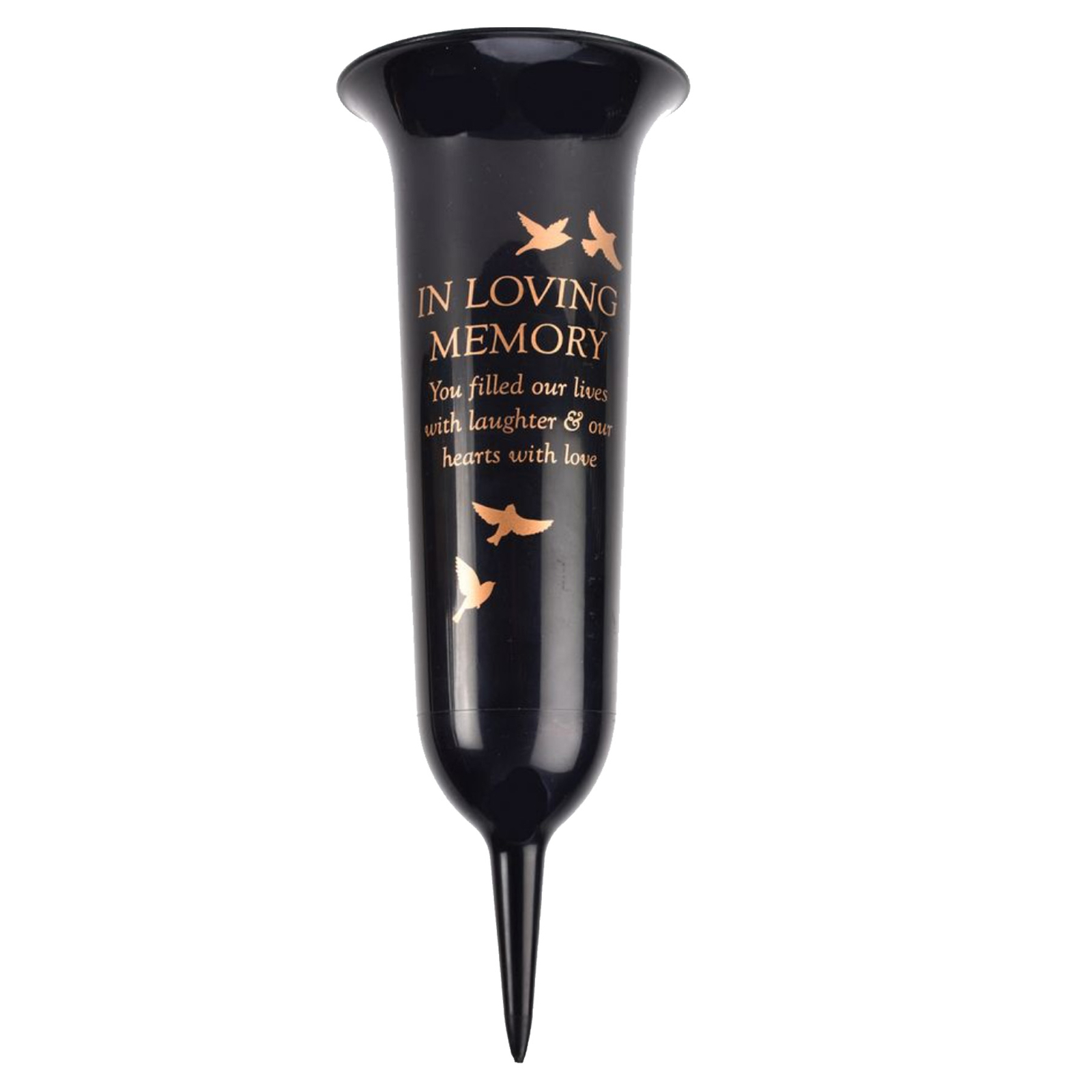 Black Graveside Memorial Spiked Flower Vase – In Loving Memory