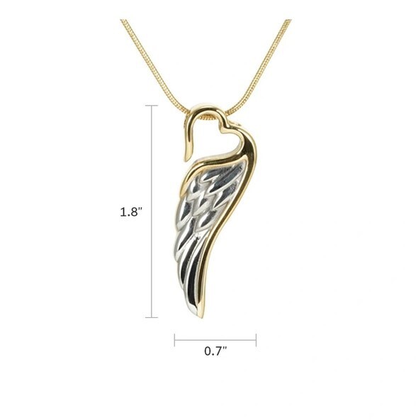 At Peace Memorials Bronze/Pewter Wings of Eternity Cremation Pendant