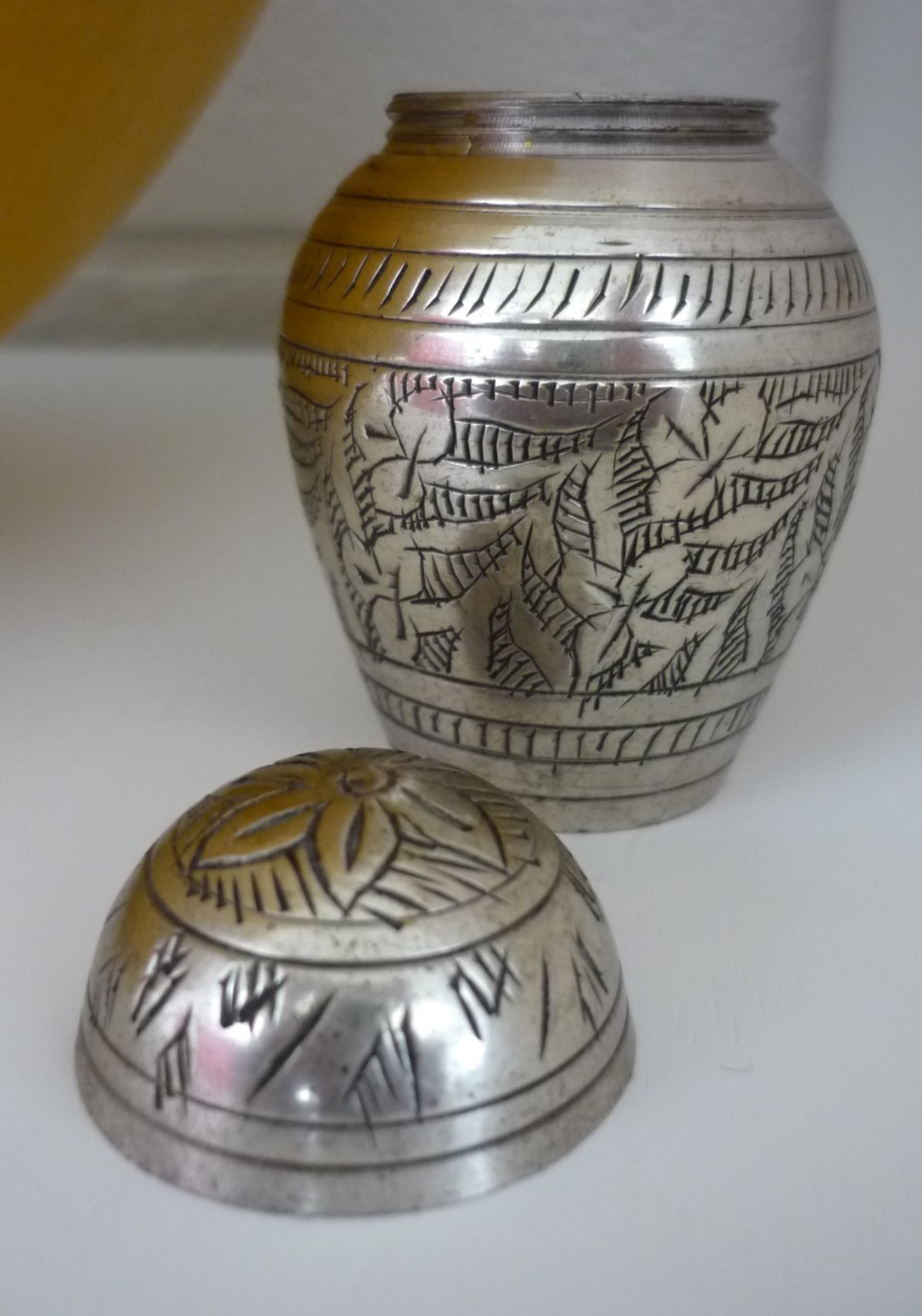 FLORAL LATTICE KEEPSAKE MINI METAL JAR OFTEN USED FOR PET OR HUMAN ASHES