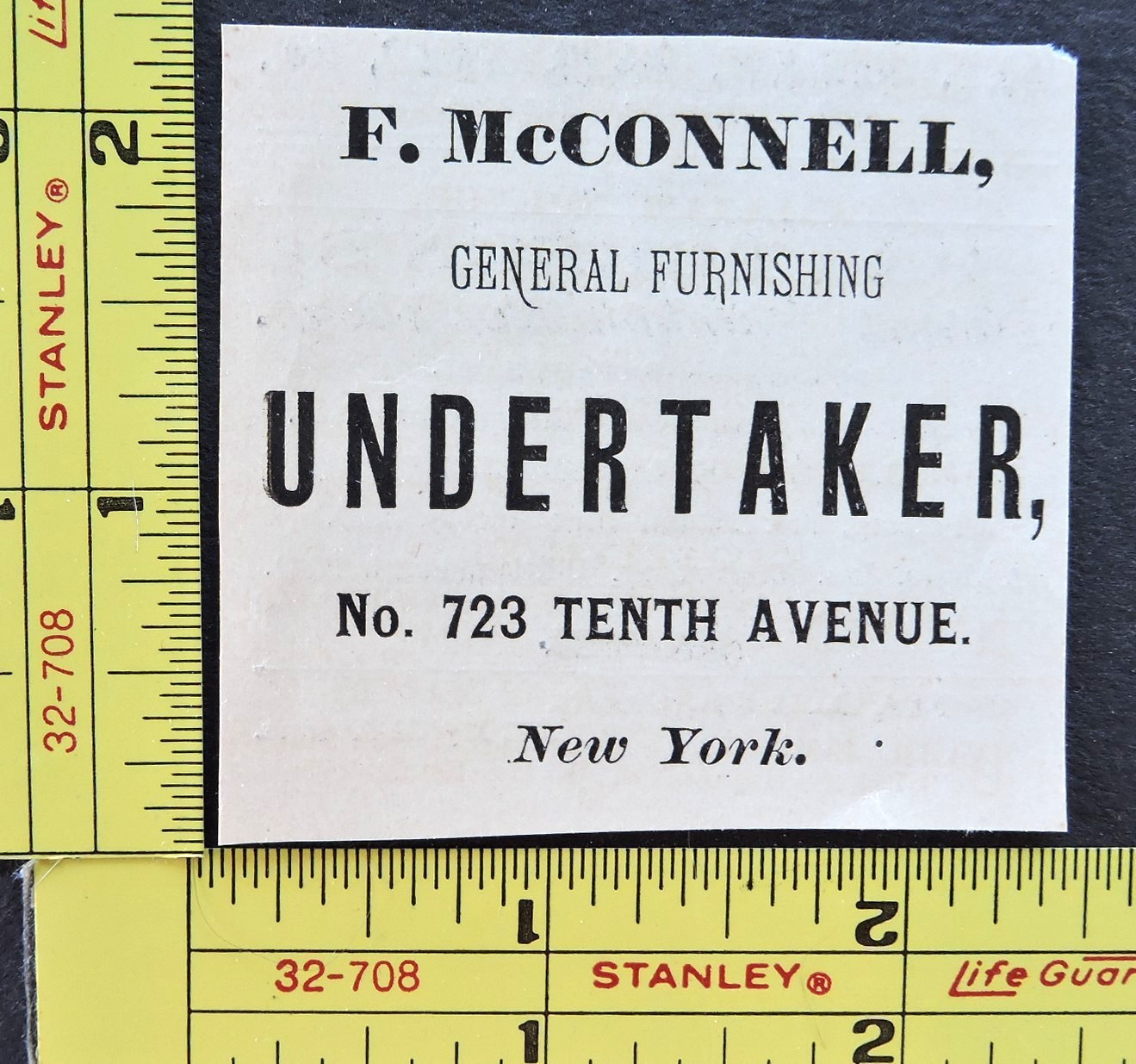 F. McConnell Undertaker New York