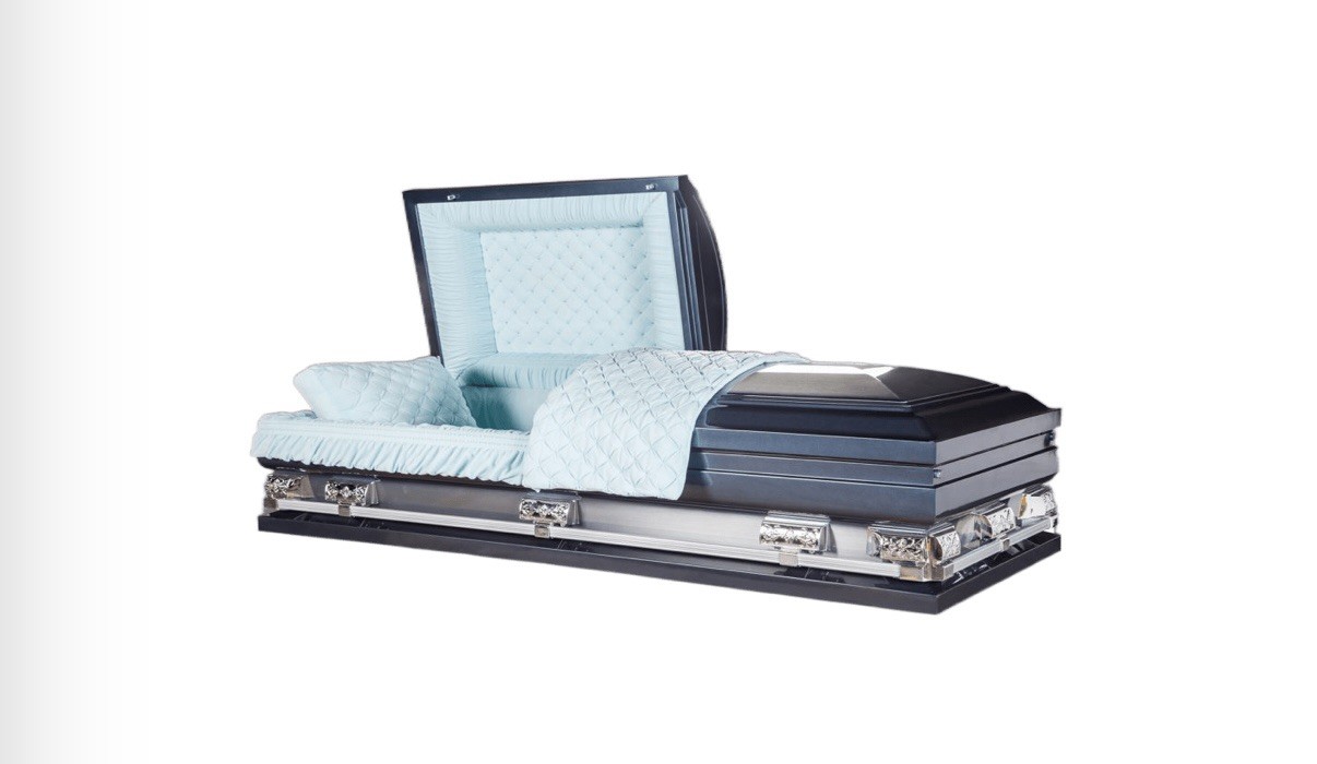 Casket Emporium – “Jefferson Blue” Economy Casket