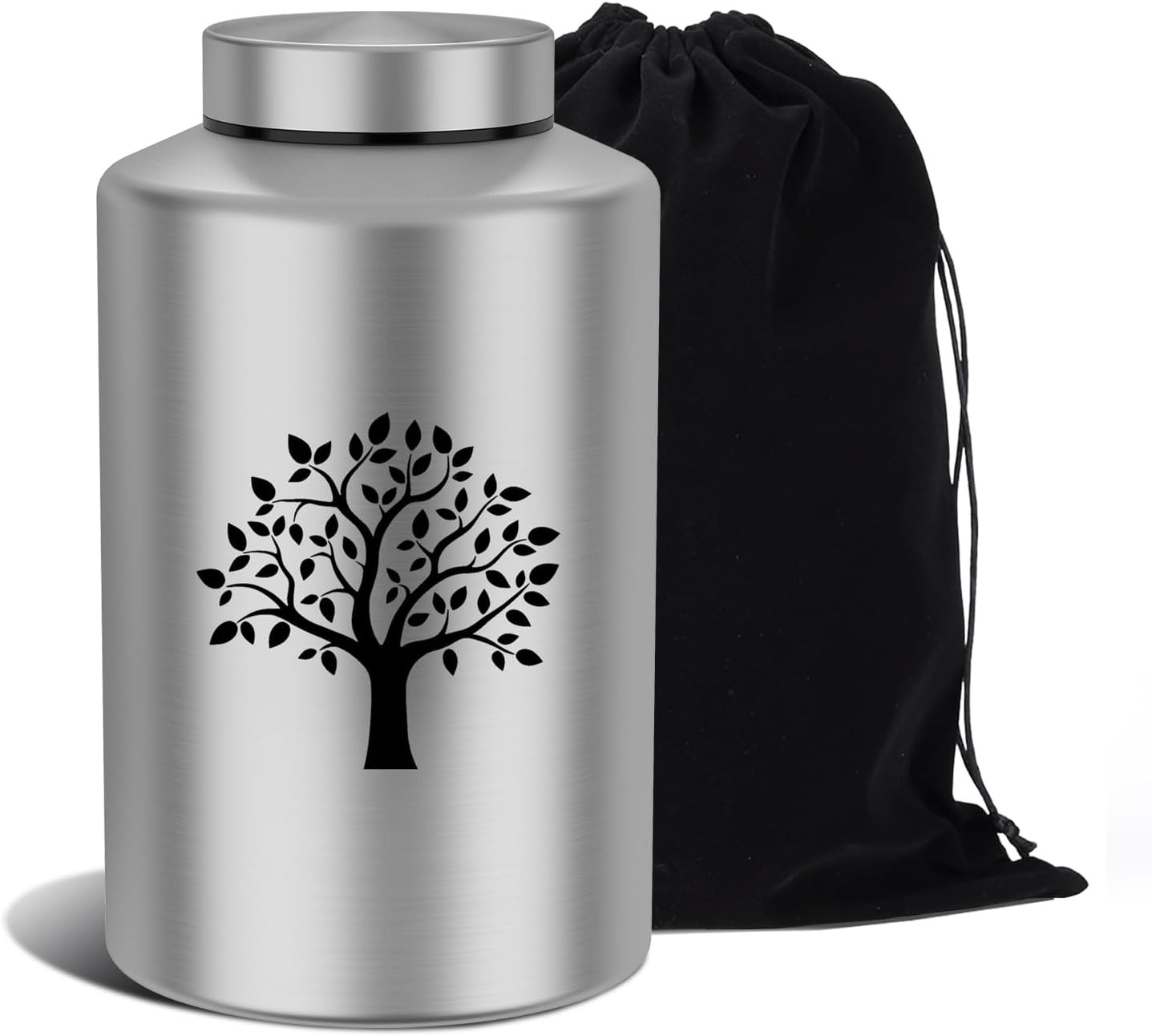 Large Silver Urns for Ashes for Women Men,Tree of Life Cremation Metal Urn for H