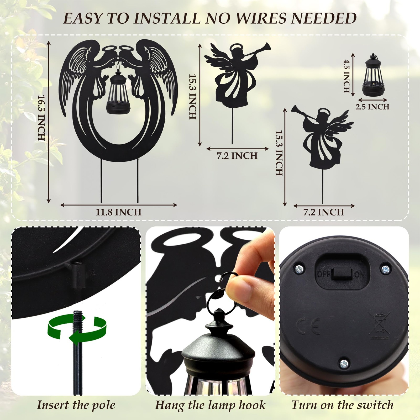 Angel Solar Garden Stakes Outdoor Decorative, Solar Lights Outdoor Pathway