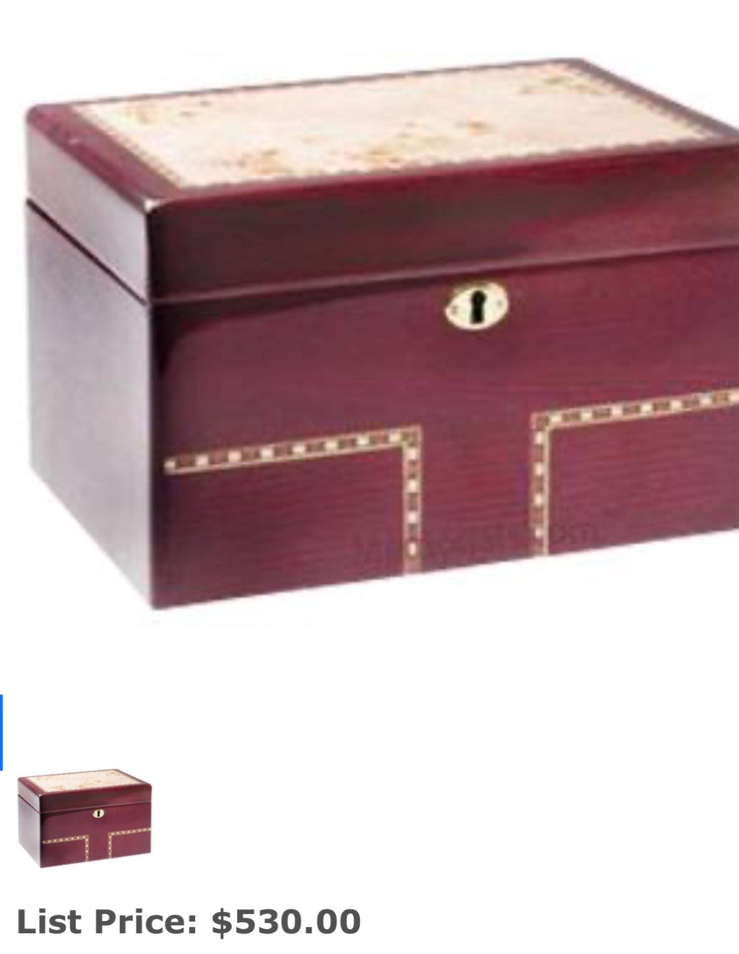 Large/Adult 230 Cubic Burlwood Treasure Chest Cremation Urn for Ashes No Keys