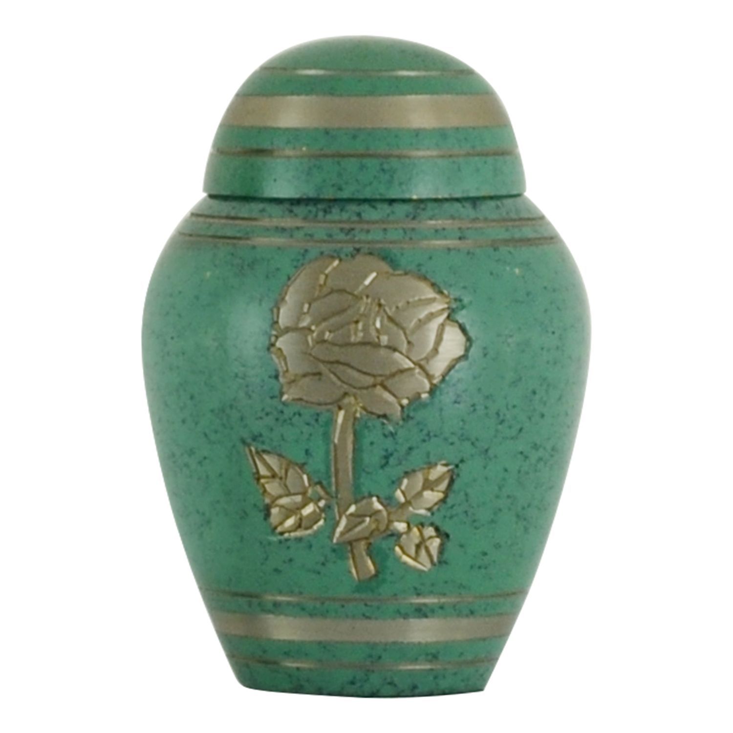 Small/Keepsake 4 Cubic Inches Celtic Golden Rose Brass Cremation Urn for Ashes