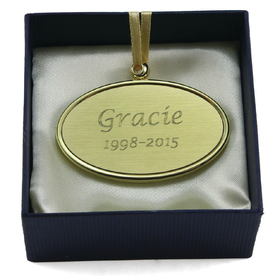 Alloy Oval Pendant / Nameplate / Medallion For Cremation Urns- Gold Colored