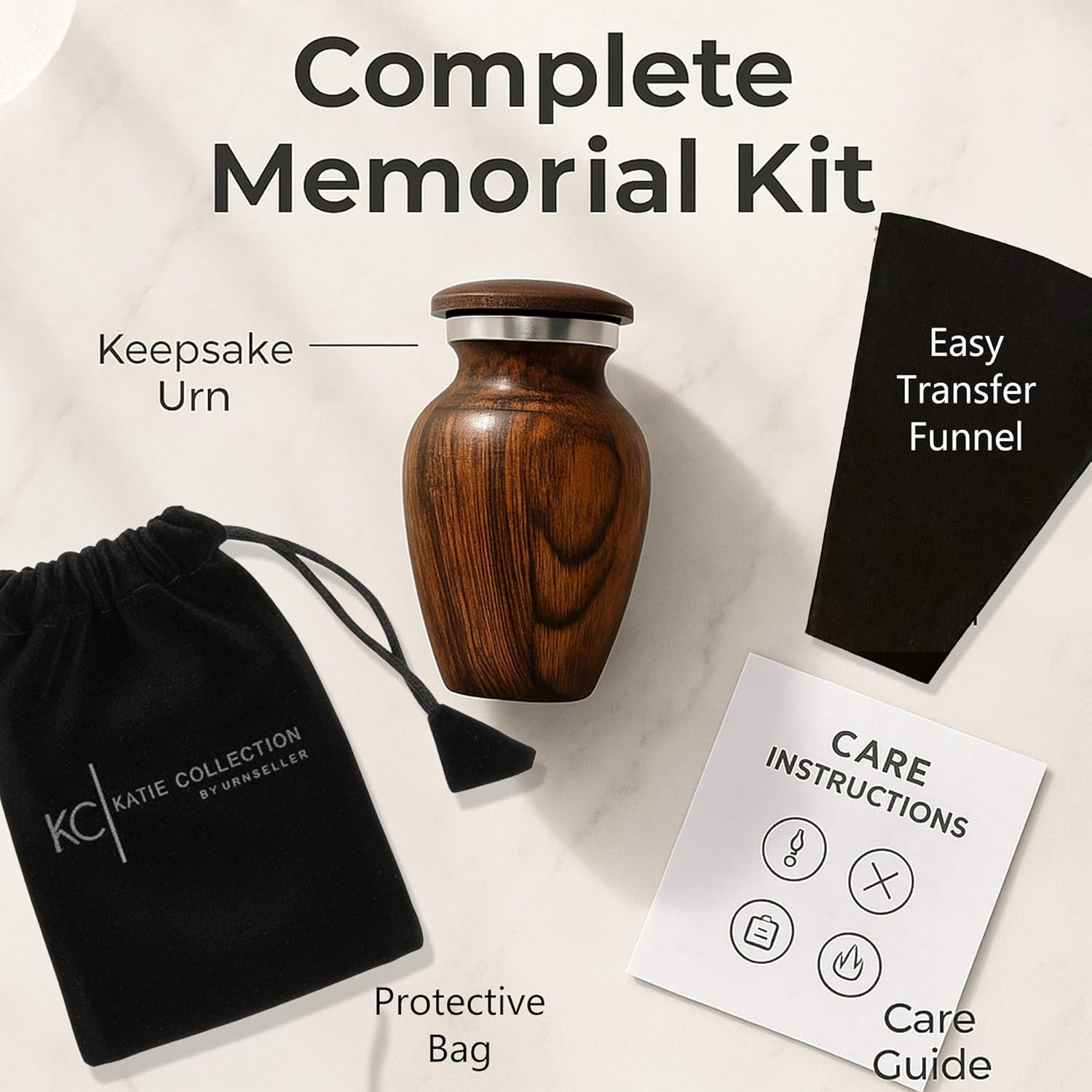Beautiful Mini Urn for Ashes – Secure, Decorative Container with Felt Base