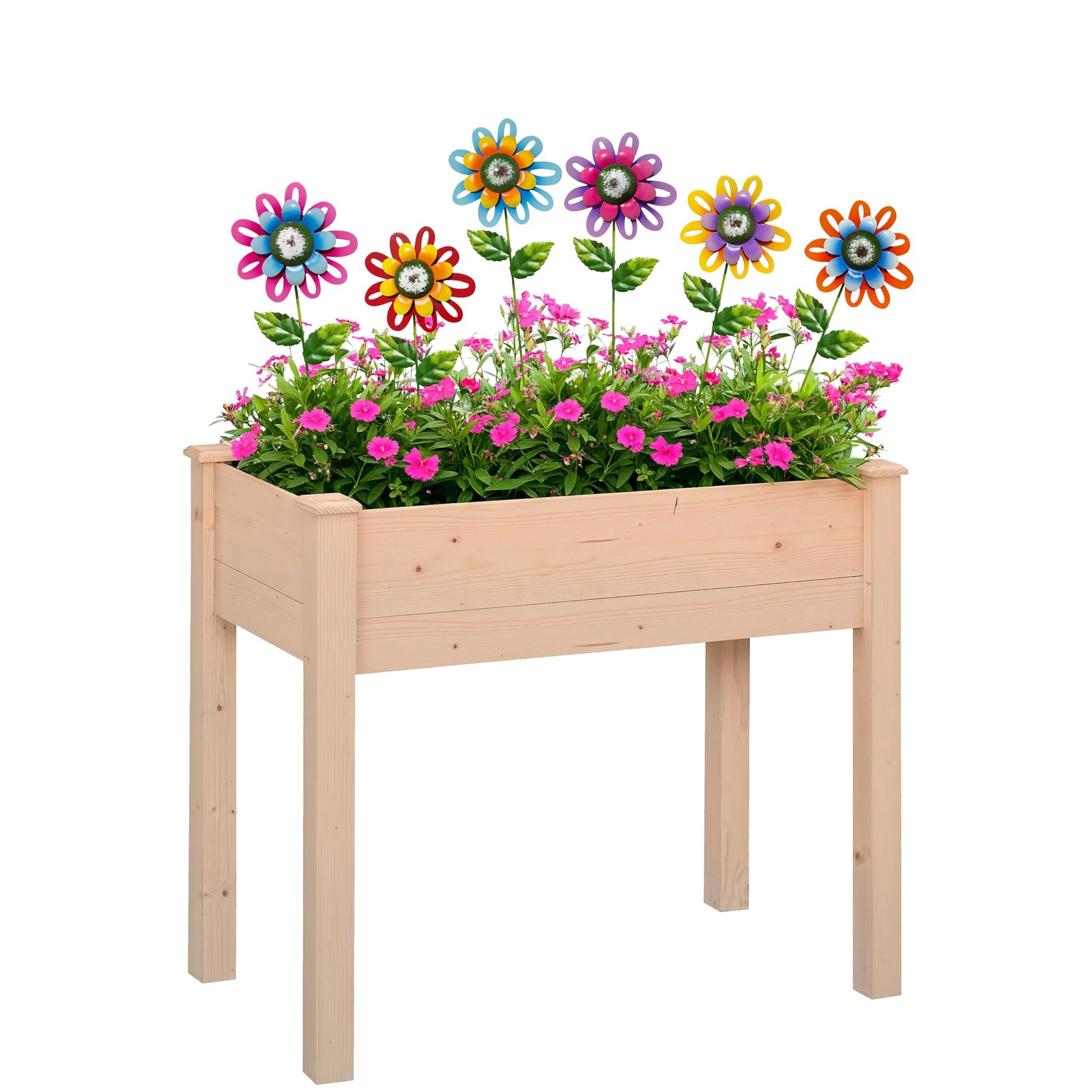Metal Flower Garden Stakes Set of 6, Outdoor Yard Art Decorations, Hand-Paint…
