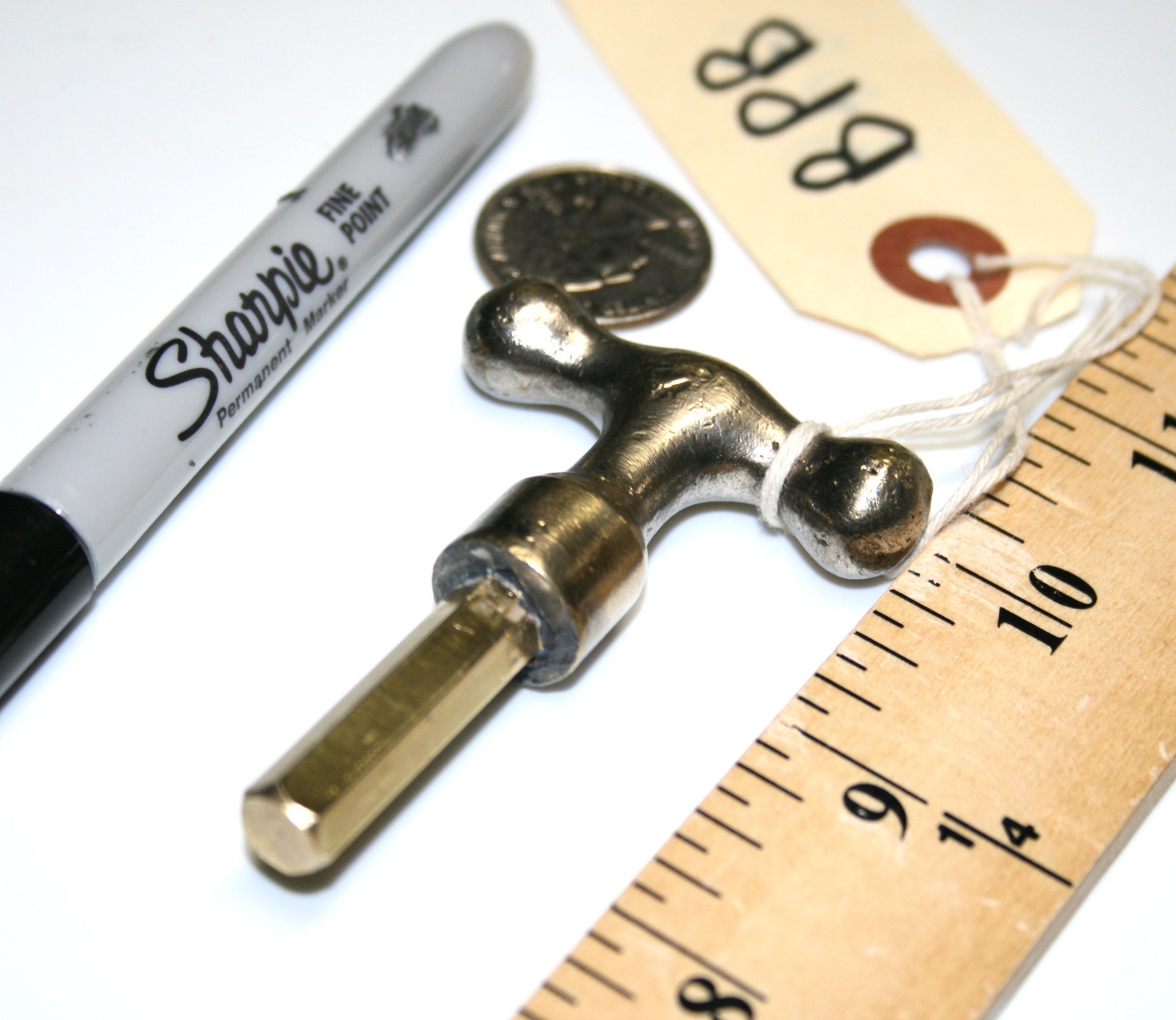 Small Brass Pocket Casket Key / Coffin Key