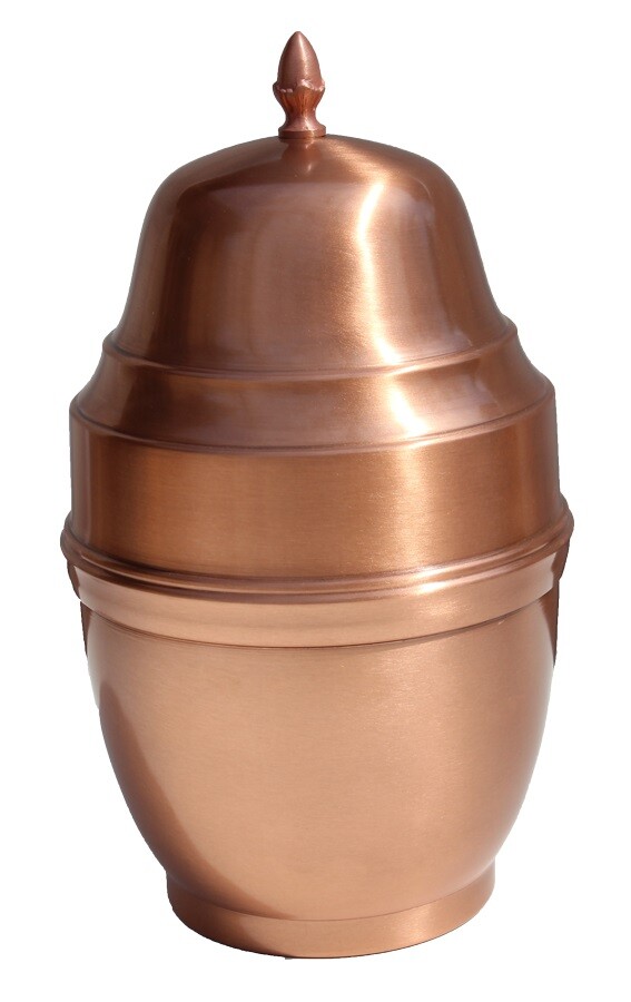Large/Adult 205 Cubic Inch Hand-Spun Copper Funeral Cremation Urn for Ashes