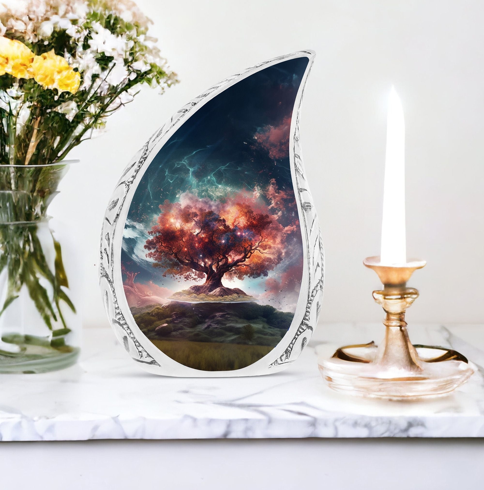 Experience Celestial Symphony: Perfect Memorials with Cremation Urns, a Touch of