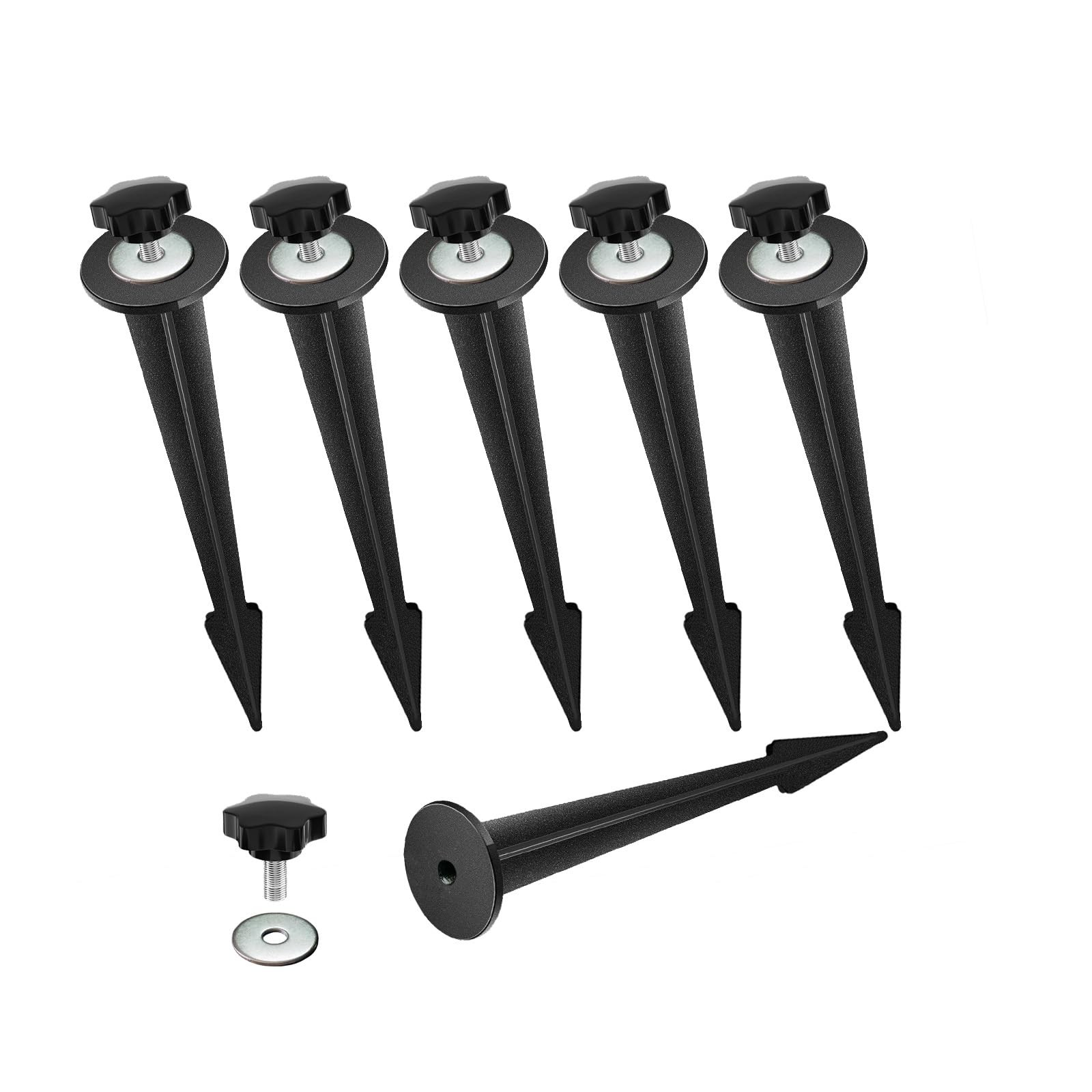 6 Pack Solar Light Stakes, 6.3″ Aluminum Metal Ground Stake with Tool-Star Kn…