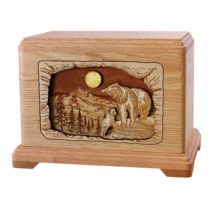 Wood Cremation Urn (Wooden Urns) – Oak Bear Hampton