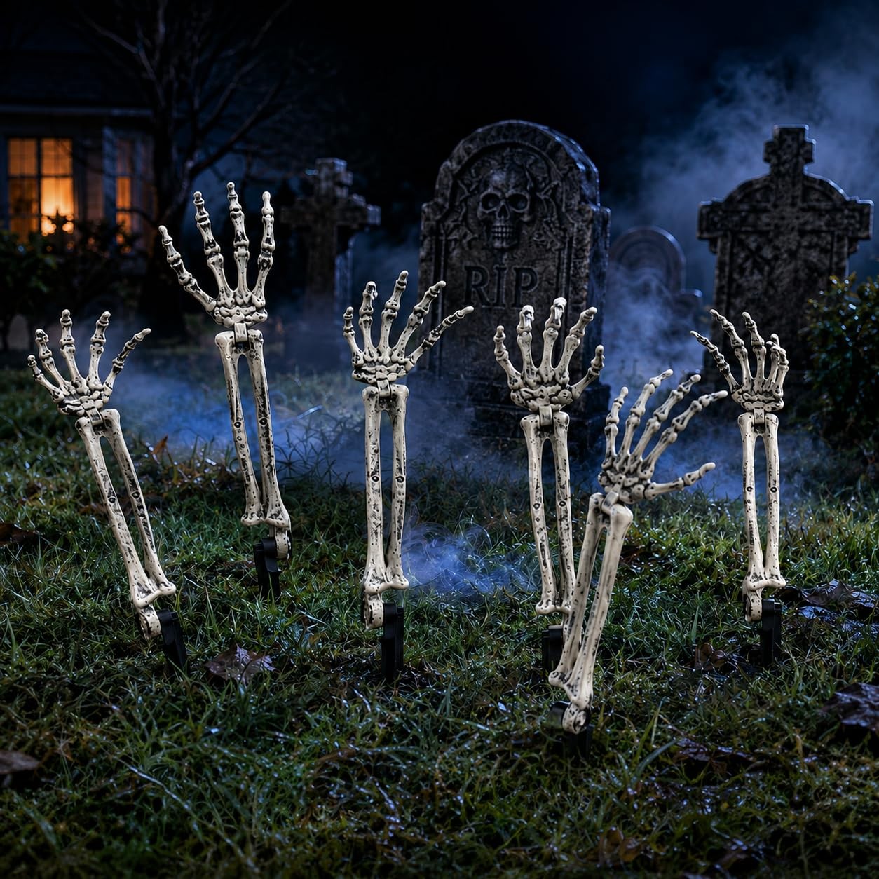 6PC Realistic Skeleton Arm Stakes Halloween Decorations for Lawn Stakes Garde…