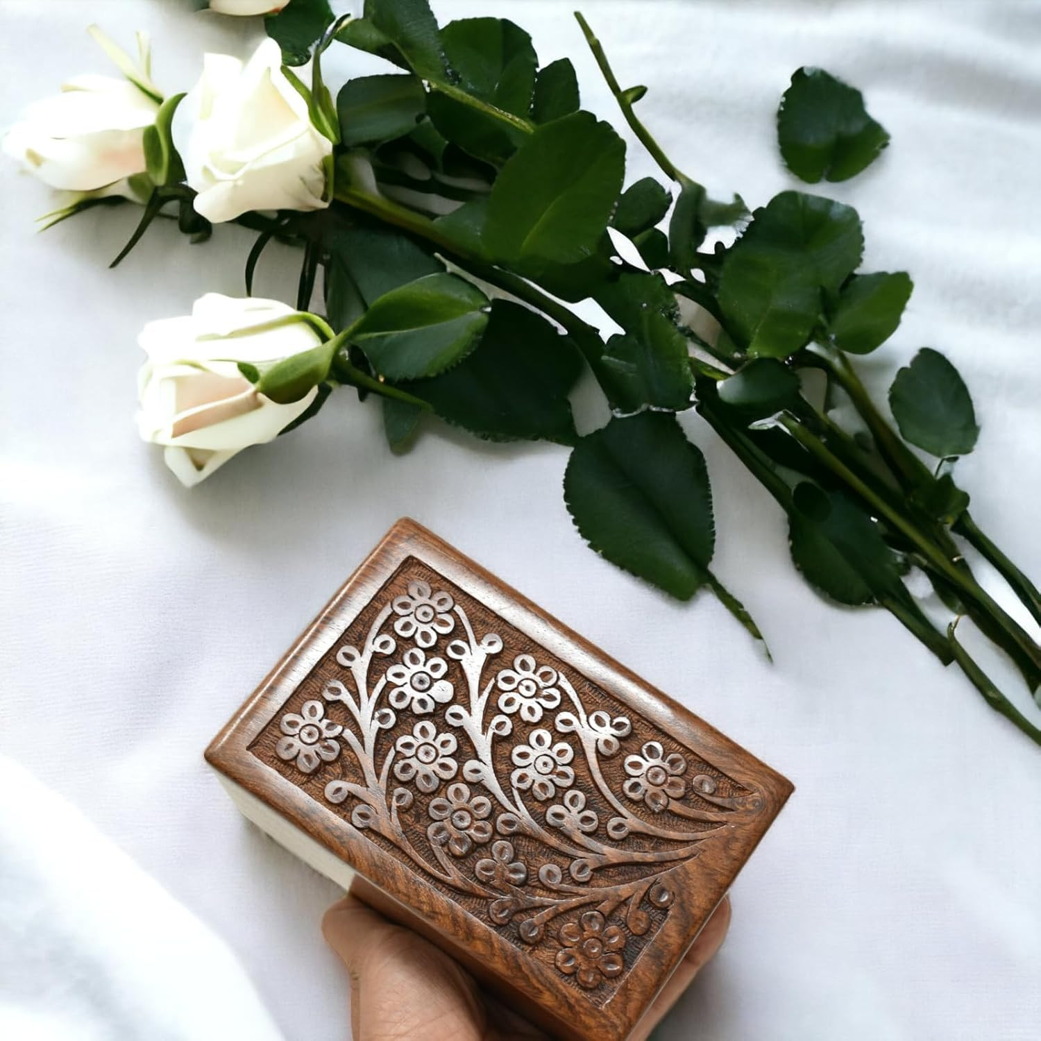 Handcrafted Keepsake Wooden Urn Box for Ashes – Beautiful Wooden Urn Tree of Lif