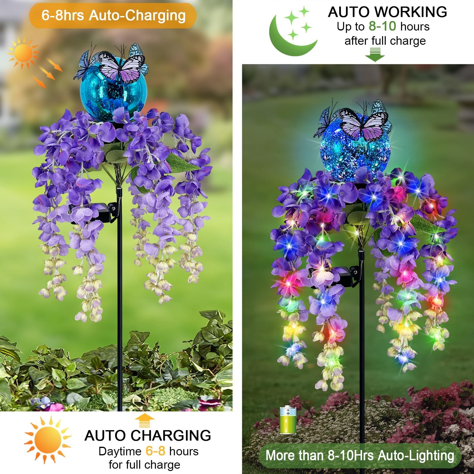 Colorful Solar Garden Lights for Pathways and Yards – Spring Decorations