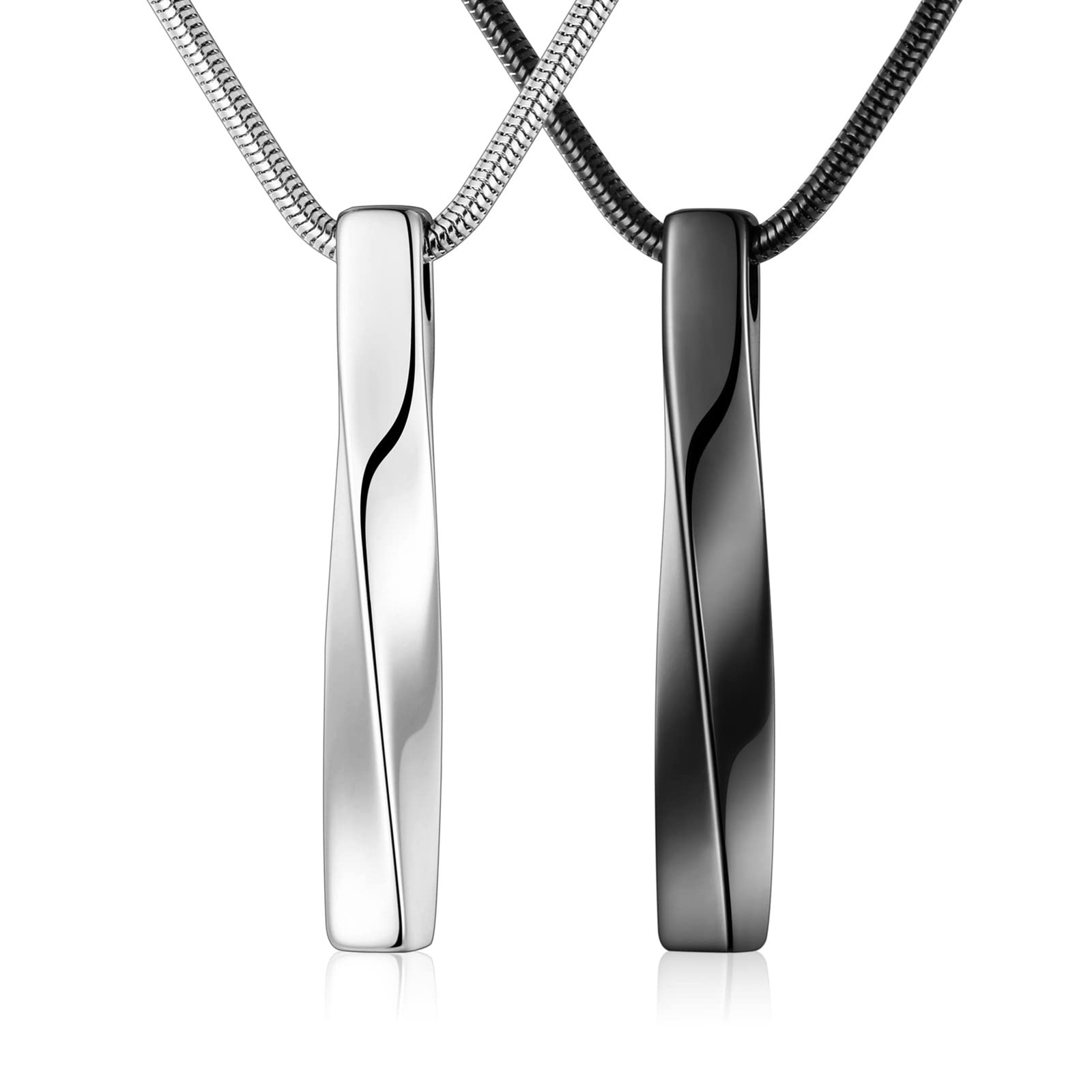 2 PCs Cremation Jewelry for Ashes Twist Bar Urn Necklace for Ashes Cremation …