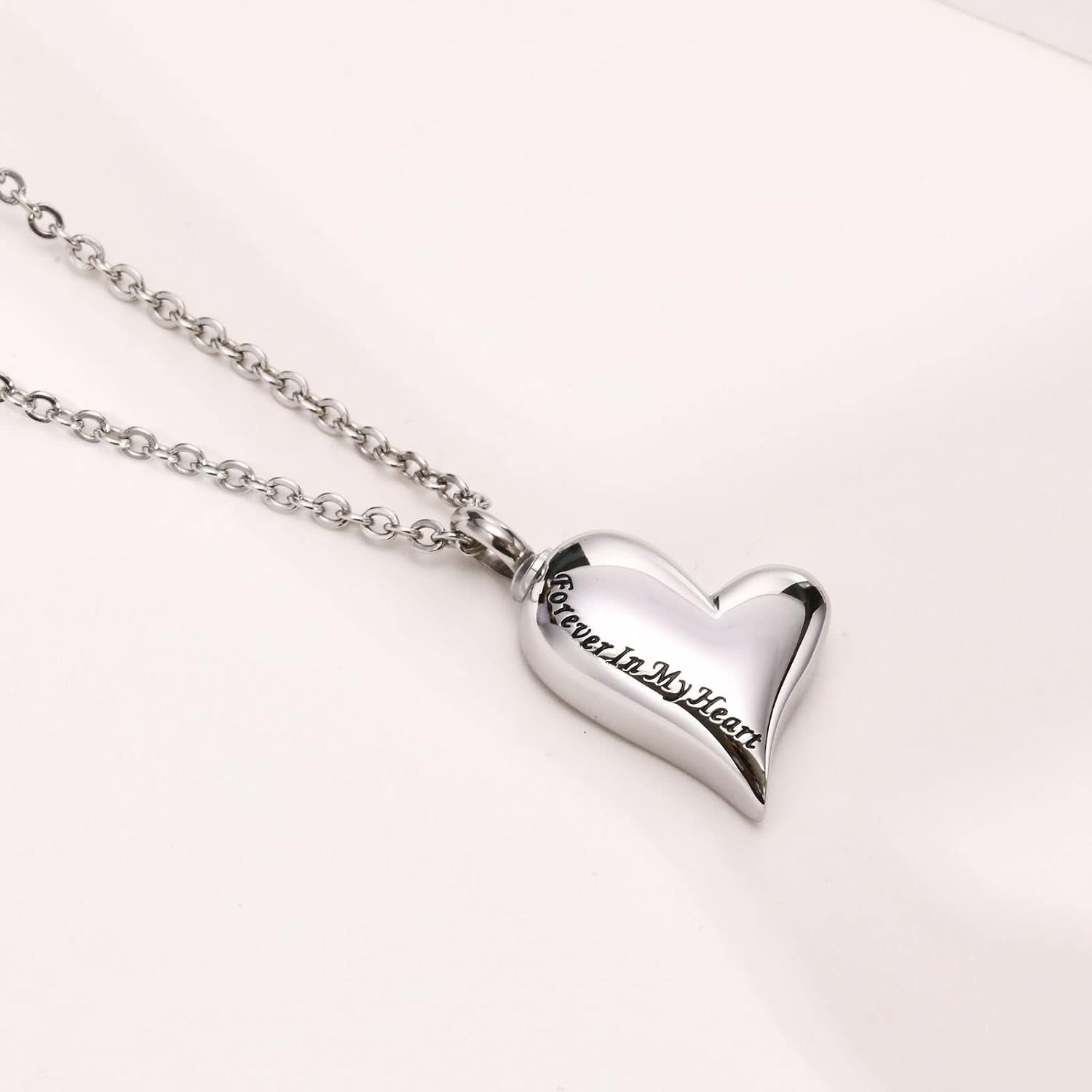 Heart Urn Necklace for Ashes – Memorial Cremation Jewelry for Ashes,Forever in M