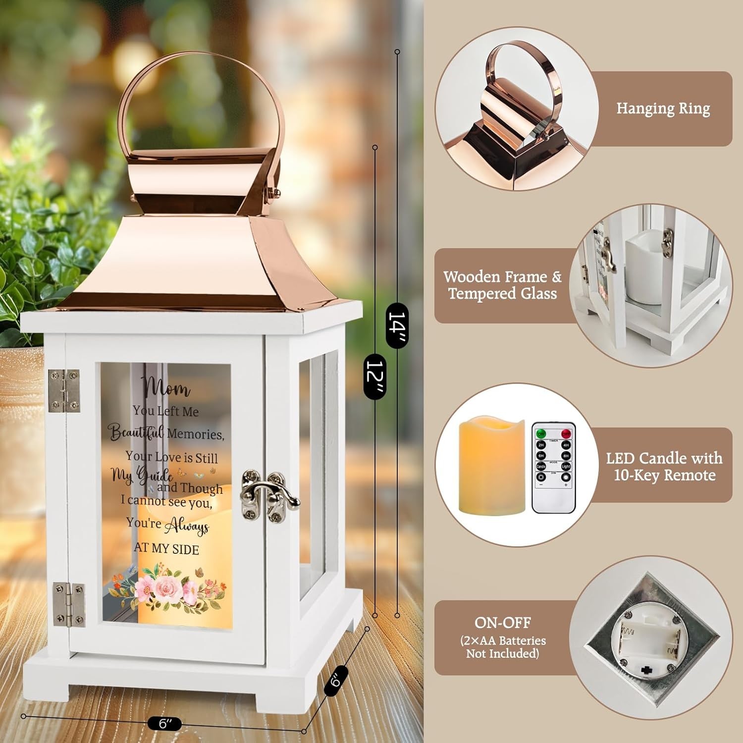 Battery-Operated Memorial Lantern with Butterfly Design – Ideal Bereavement Gift