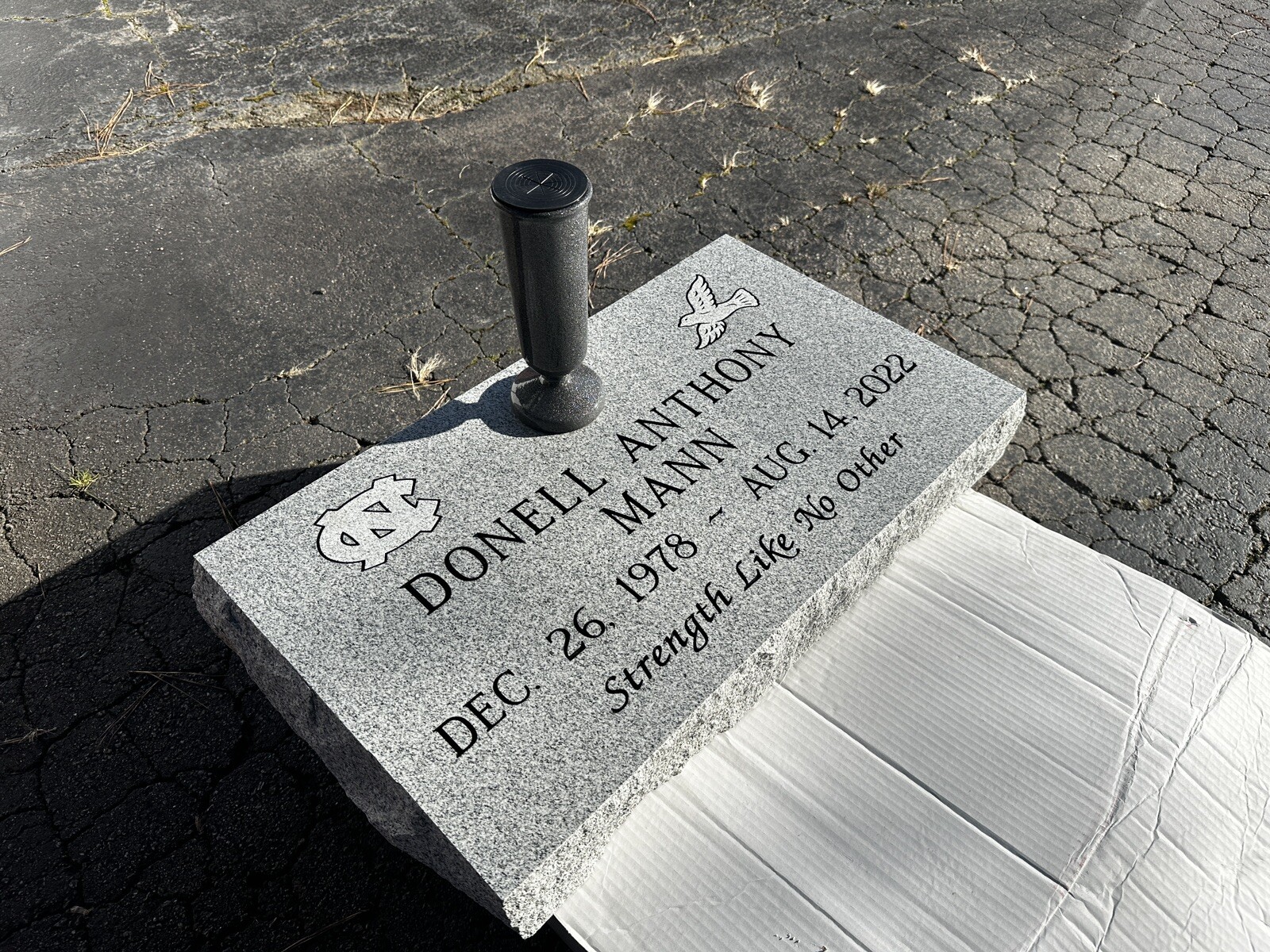 28” x 16” x 4” Flat Marker Headstone Gray Granite (Engraving & Vase Included)