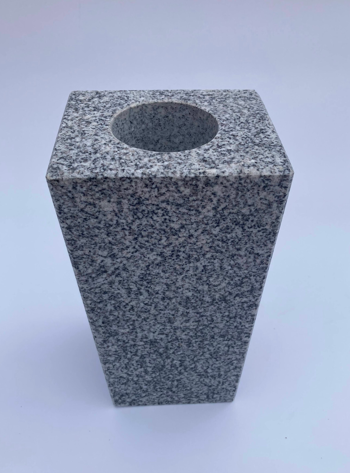 Granite Vase Tapered (5″x4″x9″) Gray Cemetery Grave Polished Entirely