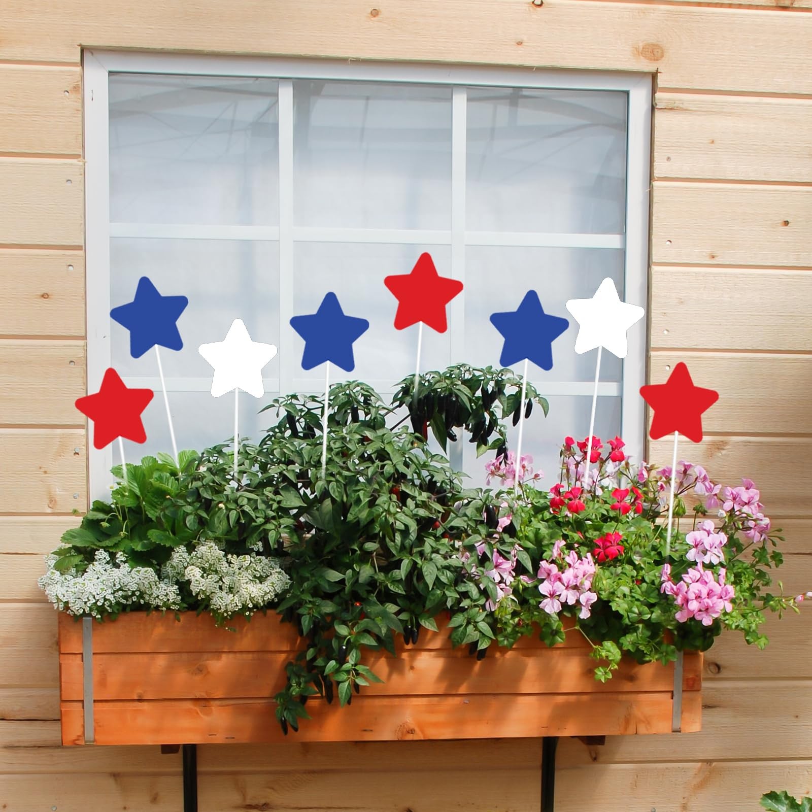 9Pcs 11″ 4th of July Outdoor Decor Patriotic Metal Yard Sign Star Decorative …