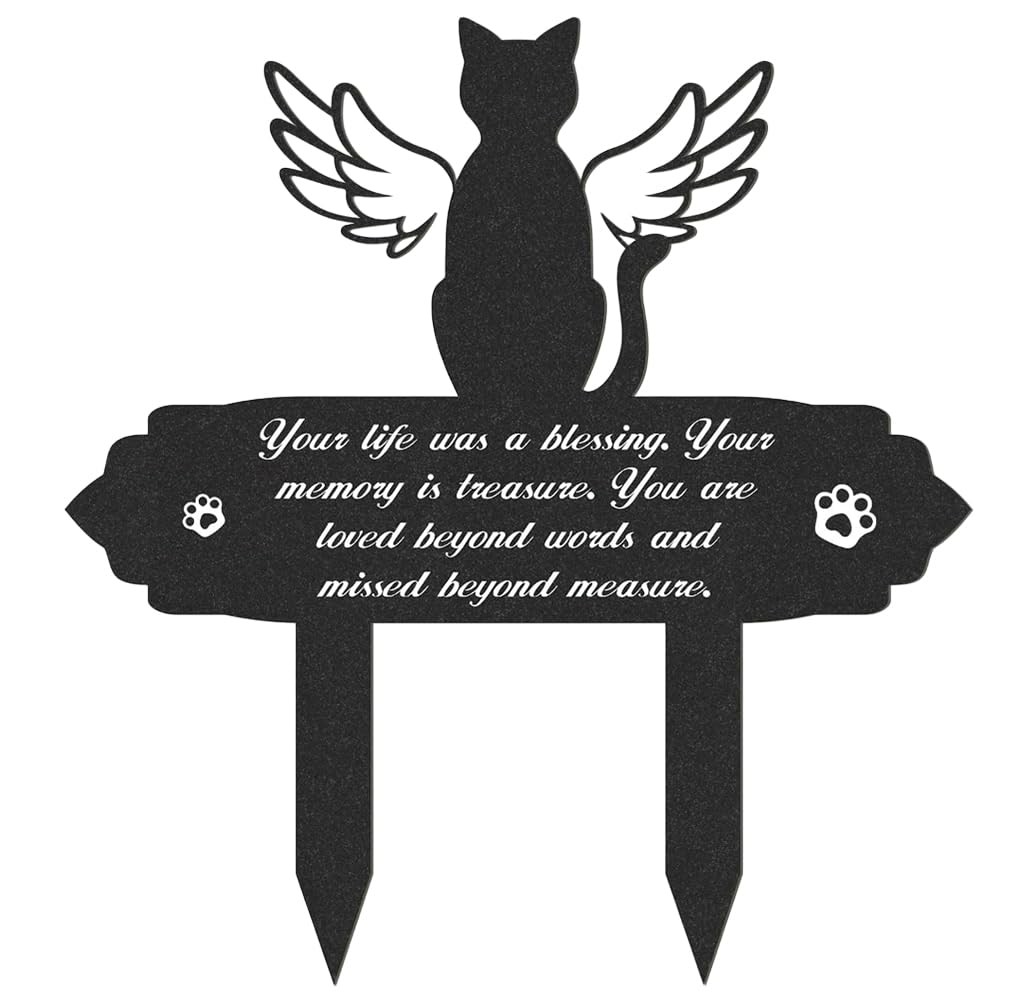 Grave Markers for Cemetery for Cat, Weatherproof Metal Pet Memorial Stake, Ga…