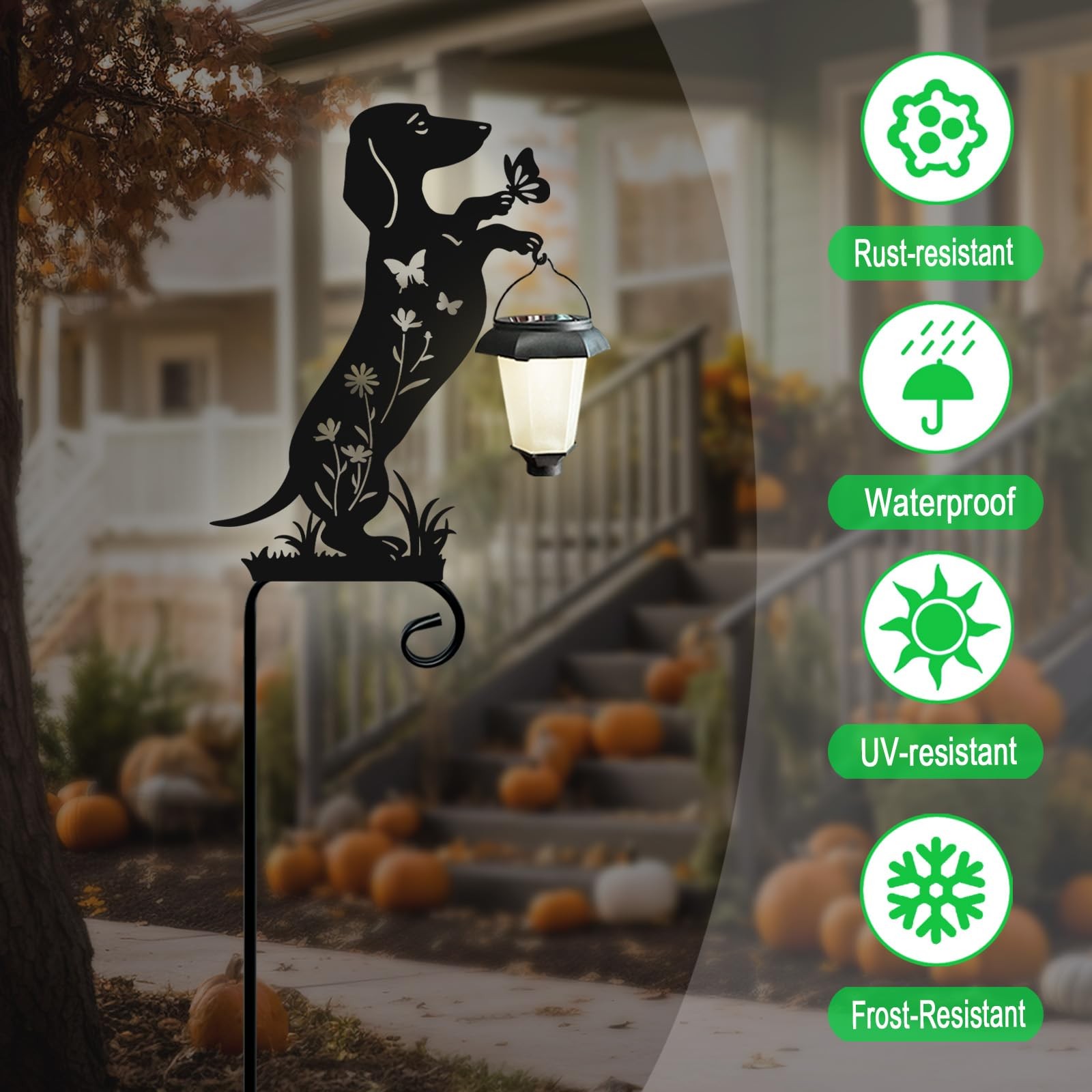 Hokfirm Dachshund Solar Lights Garden Stake,Dachshund Gifts Outside Decoratio…