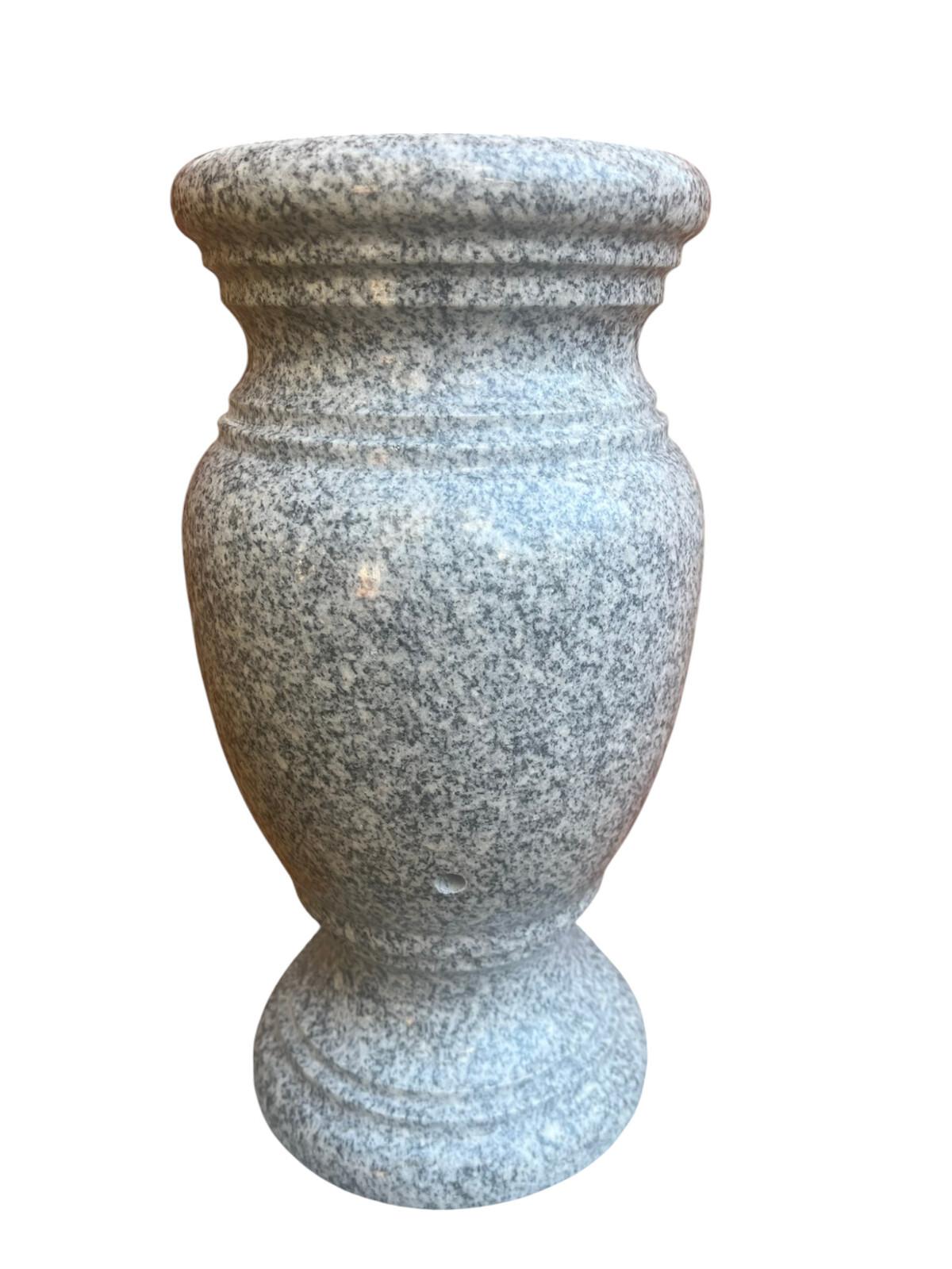 Cemetery Memorial Granite Round Vase Gray 6.5″ x 12″ polished