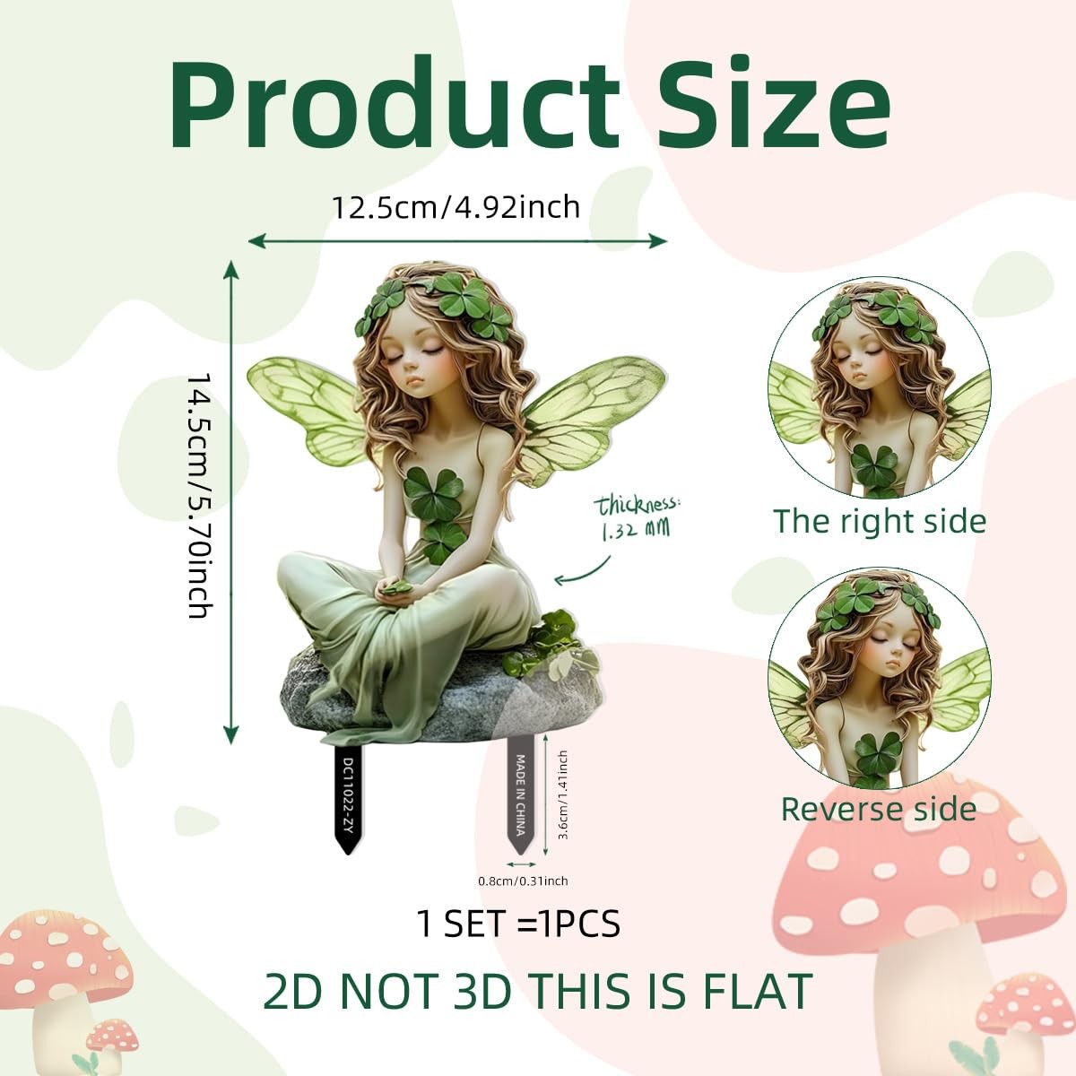 Fairy Garden Stake Decor, Acrylic 2D Garden Fairy Decoration, Fairy Garden fo…