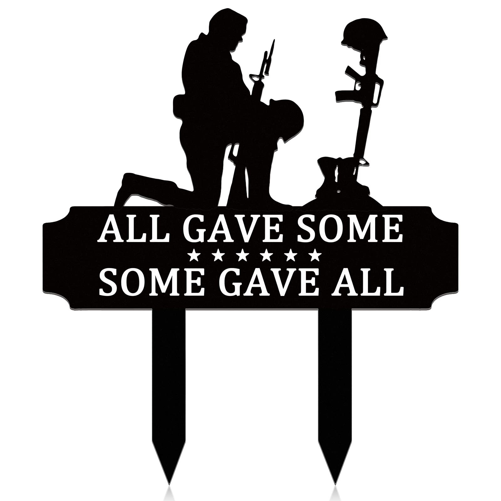 Memorial Stakes Metal Plaque for Veterans Fallen Soldiers Grave Cemetery Deco…